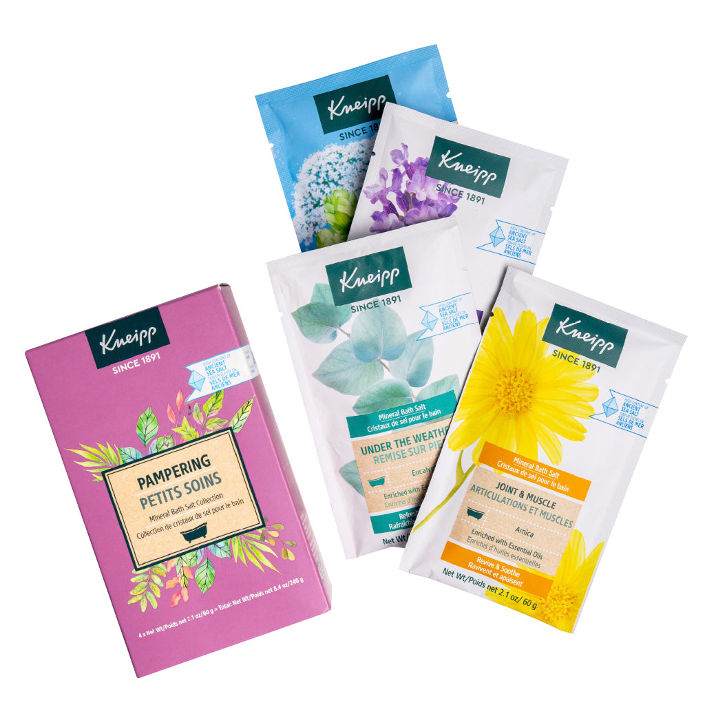 Kneipp Luxury Pampering Mineral Bath Salt Gift Set with 4 Different Scented Varieties