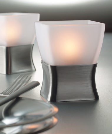 Satin Pewter Hollowick Odyssey Metal Candle Holder Base