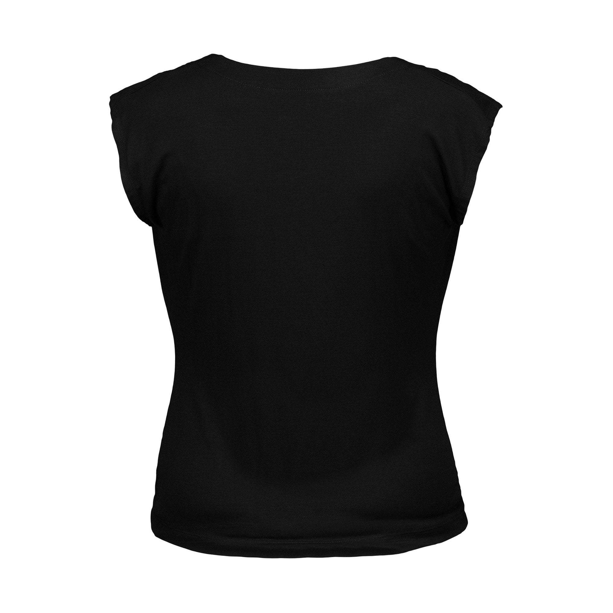 Stylish Black JHOLIE London Jersey Boat Neck Tee for Any Occasion