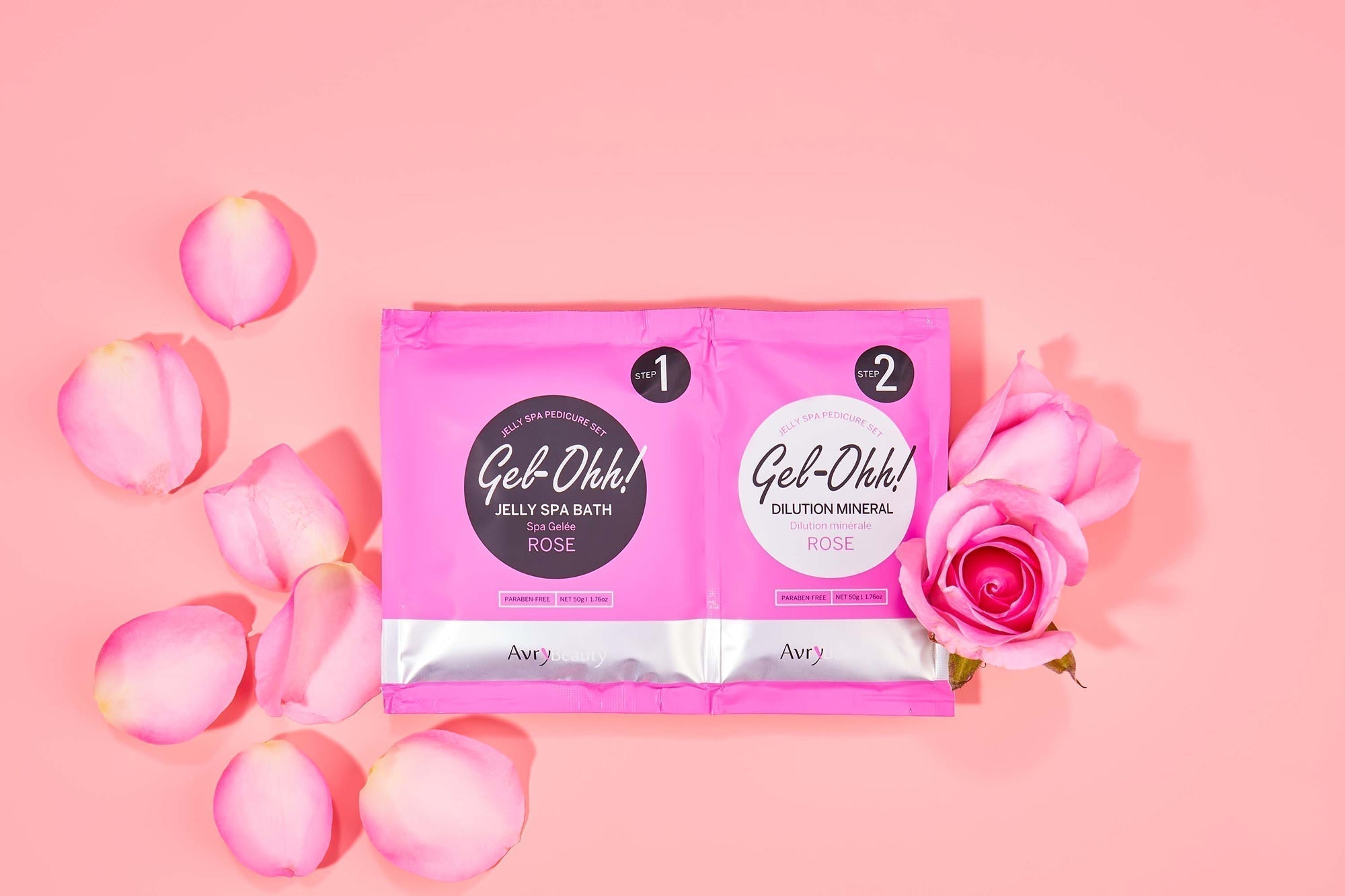 Avry Beauty Rose Scented Gel-Ohh! Jelly Spa Pedicure Bath Kit for a Relaxing Foot Soak