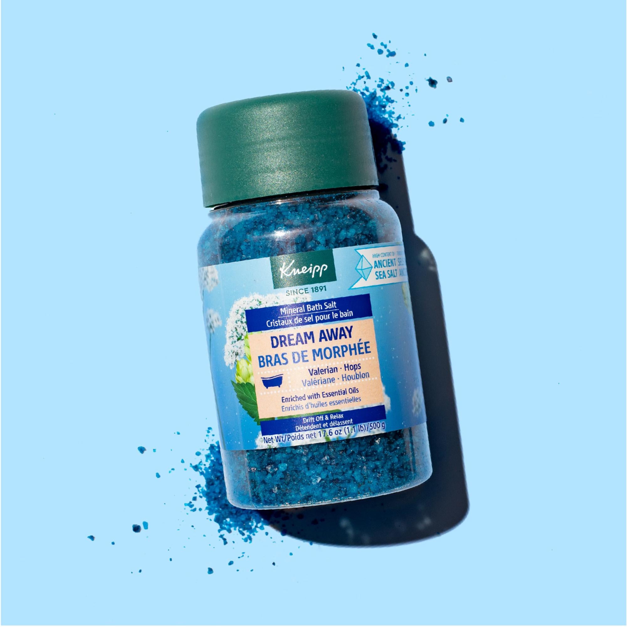 Kneipp Relaxing Dream Away Mineral Bath Salt with Valerian and Hops for a Serene Night