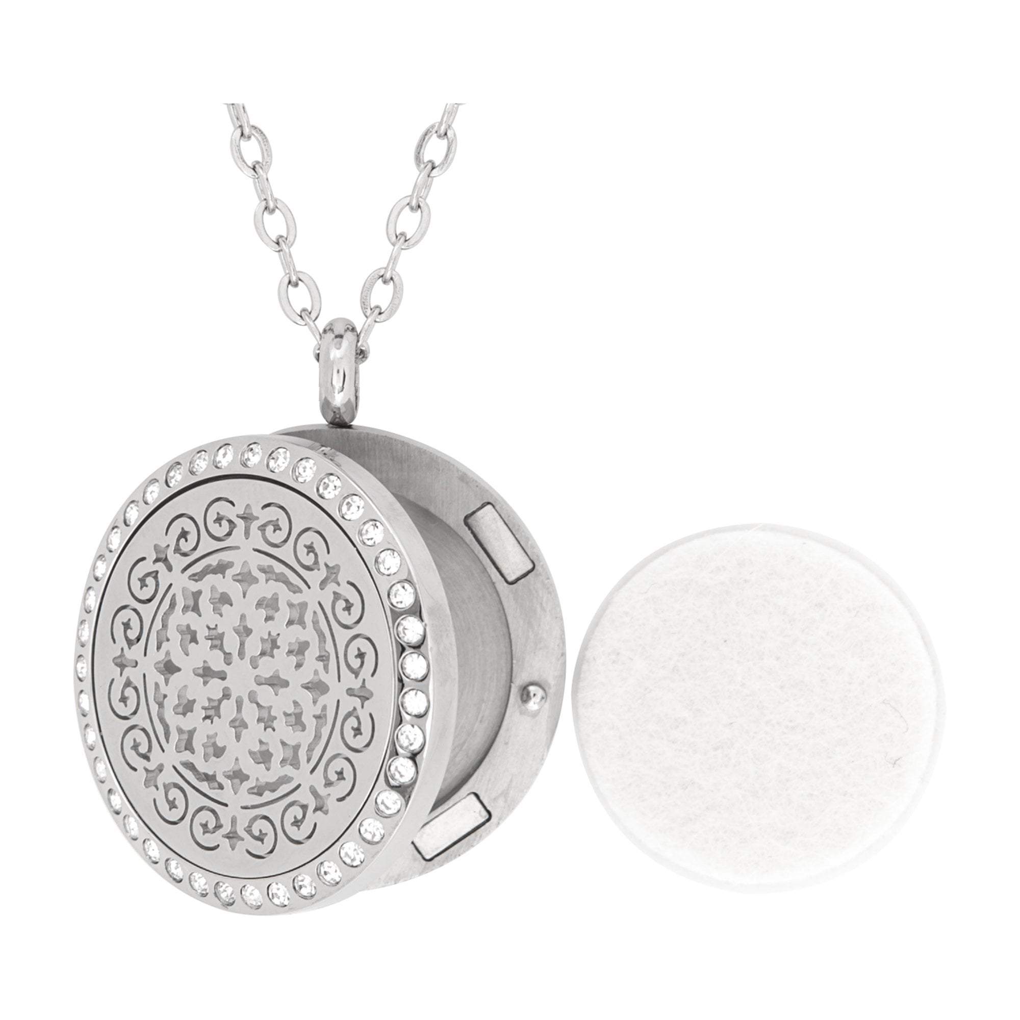 High - Quality Surgical Stainless Steel Aromatherapy Siren Crystals Pendant Necklace