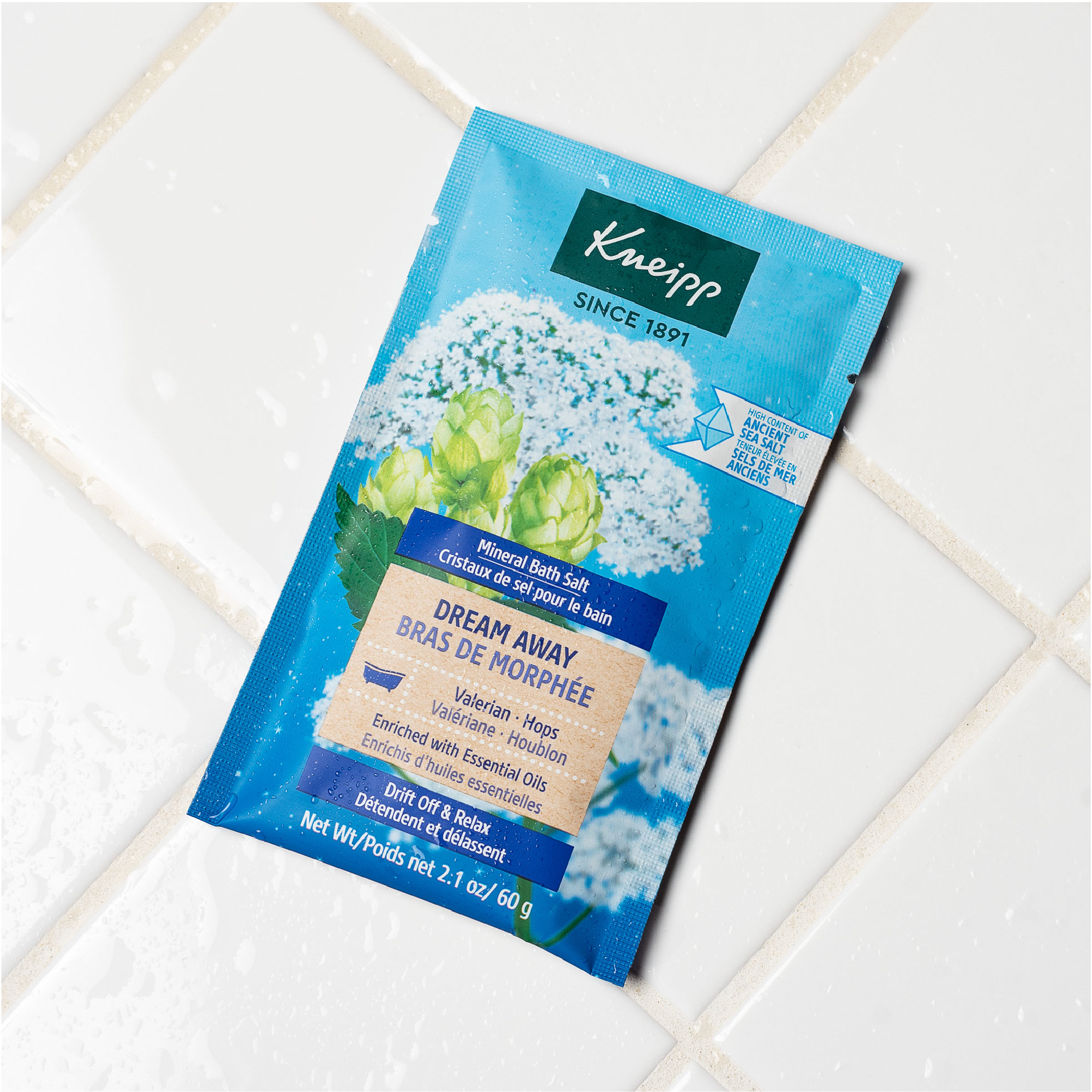 Kneipp Relaxing Dream Away Mineral Bath Salt with Valerian and Hops for a Serene Night