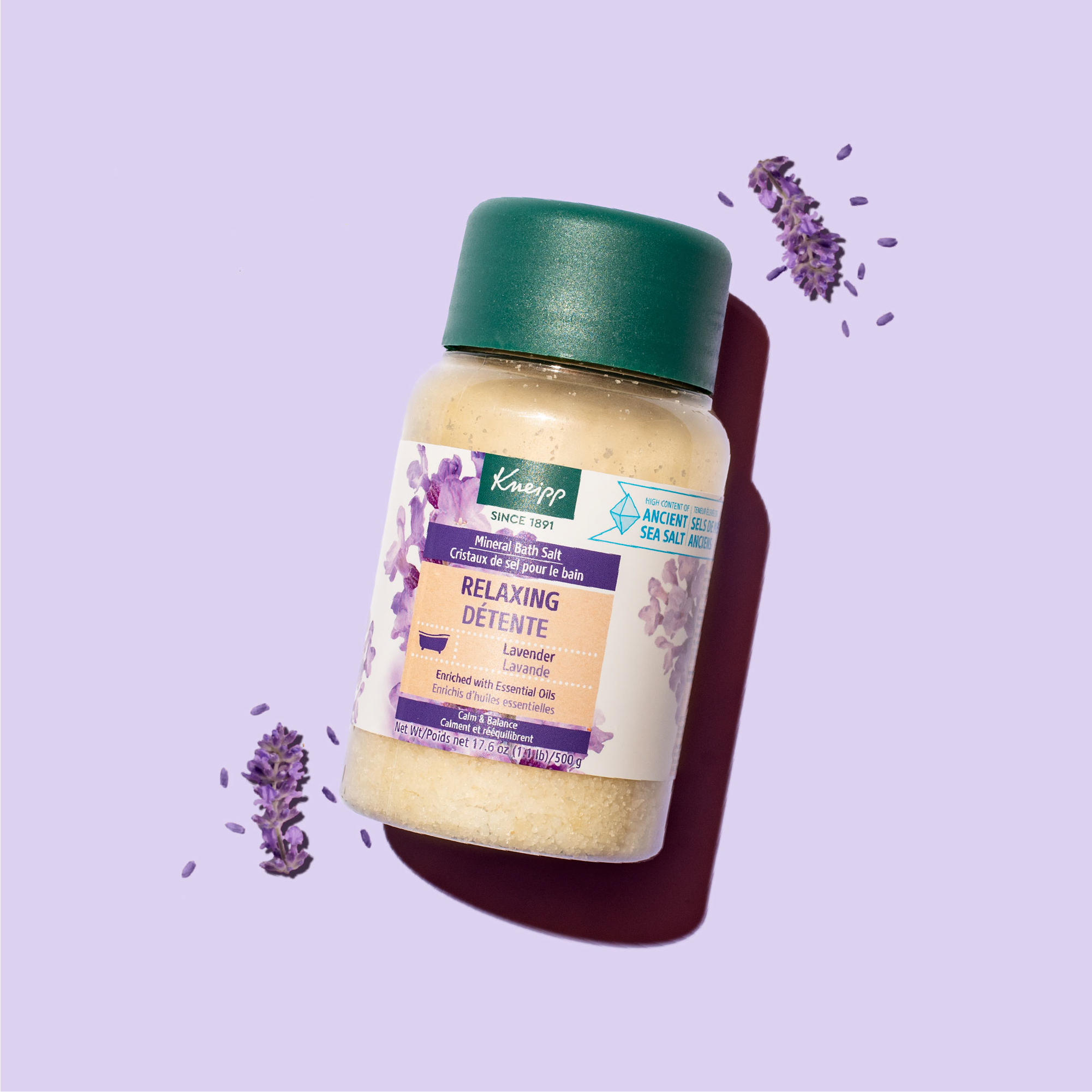 Kneipp Relaxing Lavender Scented Mineral Bath Salt for Stress Relief