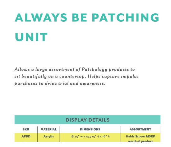 Patchology All - Time Patching Countertop POS Display for Impulse Buys