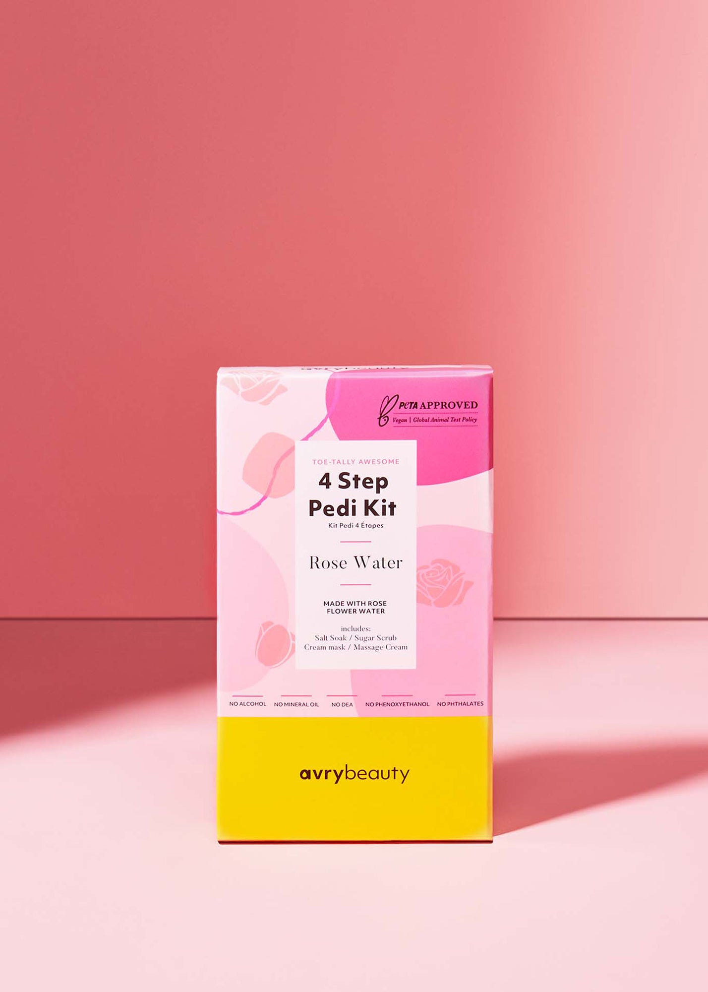 Avry Beauty Premium 4-Step Vegan Pedi Kit for Clean Spa Pedicures