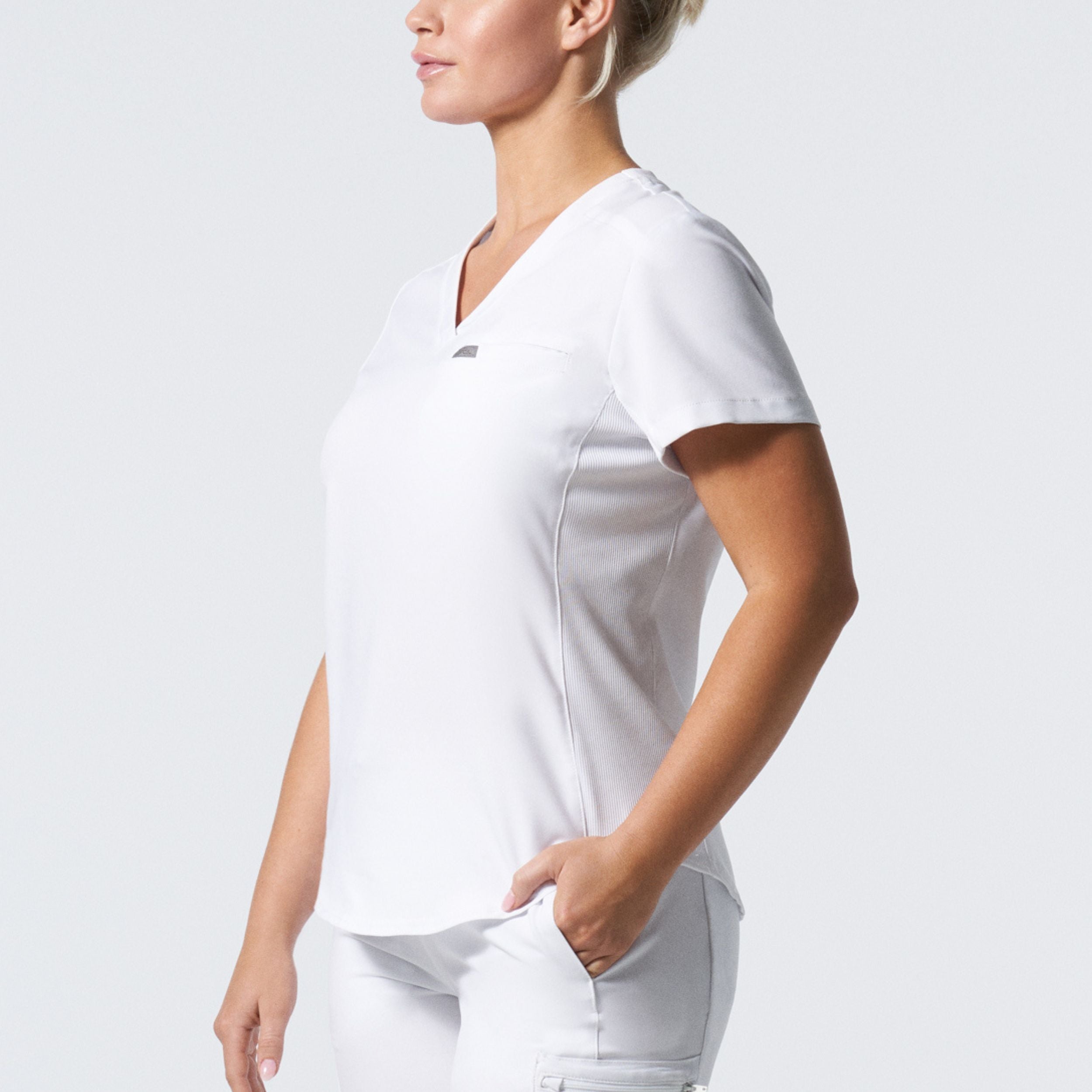 Women's Modern 2-Pocket V-Neck Landau Forward Scrub Top with Comfort Fit