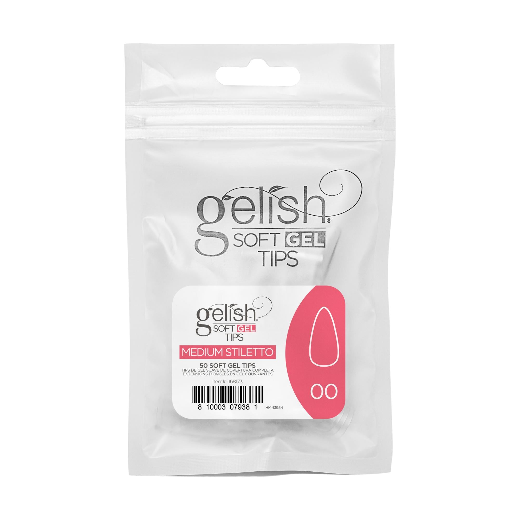 Gelish Medium Stiletto Soft Gel Tips, 50-Count Refill Pack
