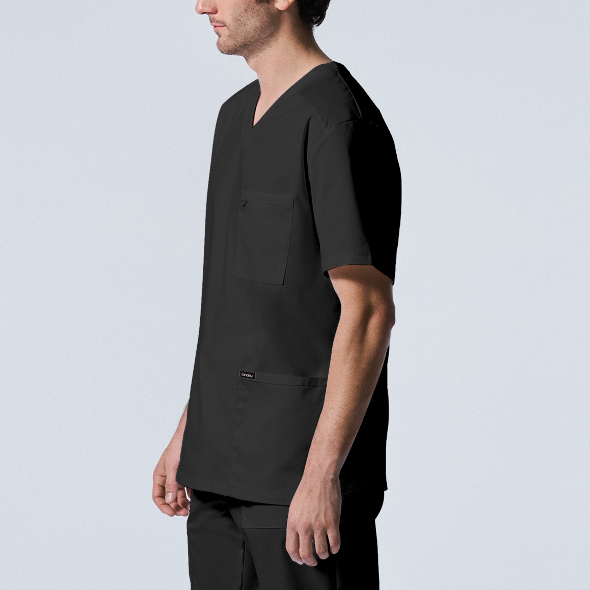 Landau ProFlex Men's V-Neck 4-Pocket Scrub Top for Daily Wear