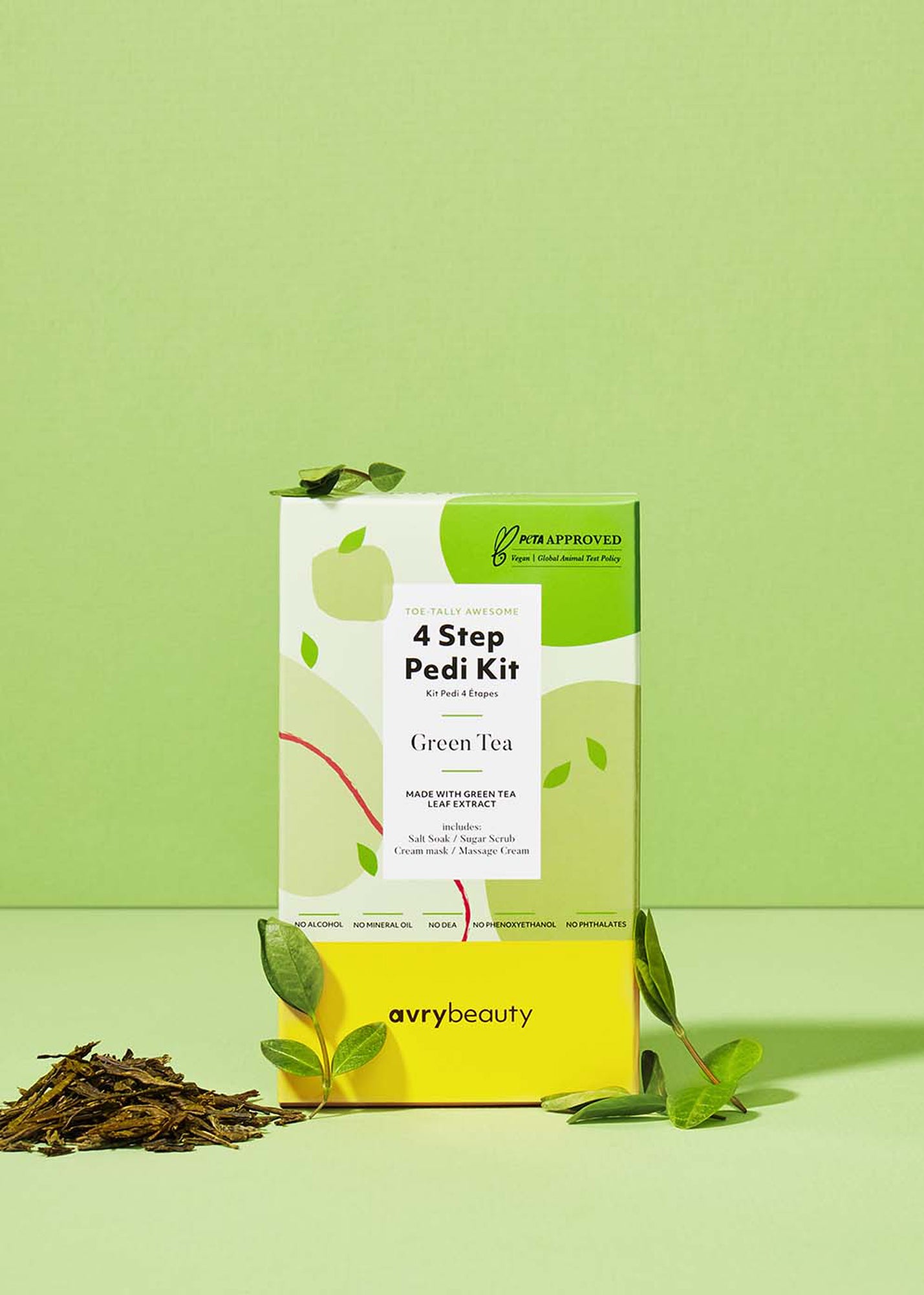 Avry Beauty Premium 4-Step Vegan Pedi Kit for Clean Spa Pedicures
