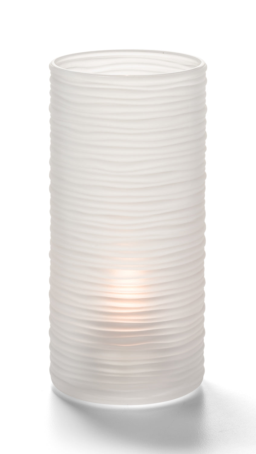 Exquisite Hollowick Satin Crystal Spun Glass Candle Holders in Typhoon Cylinder Design