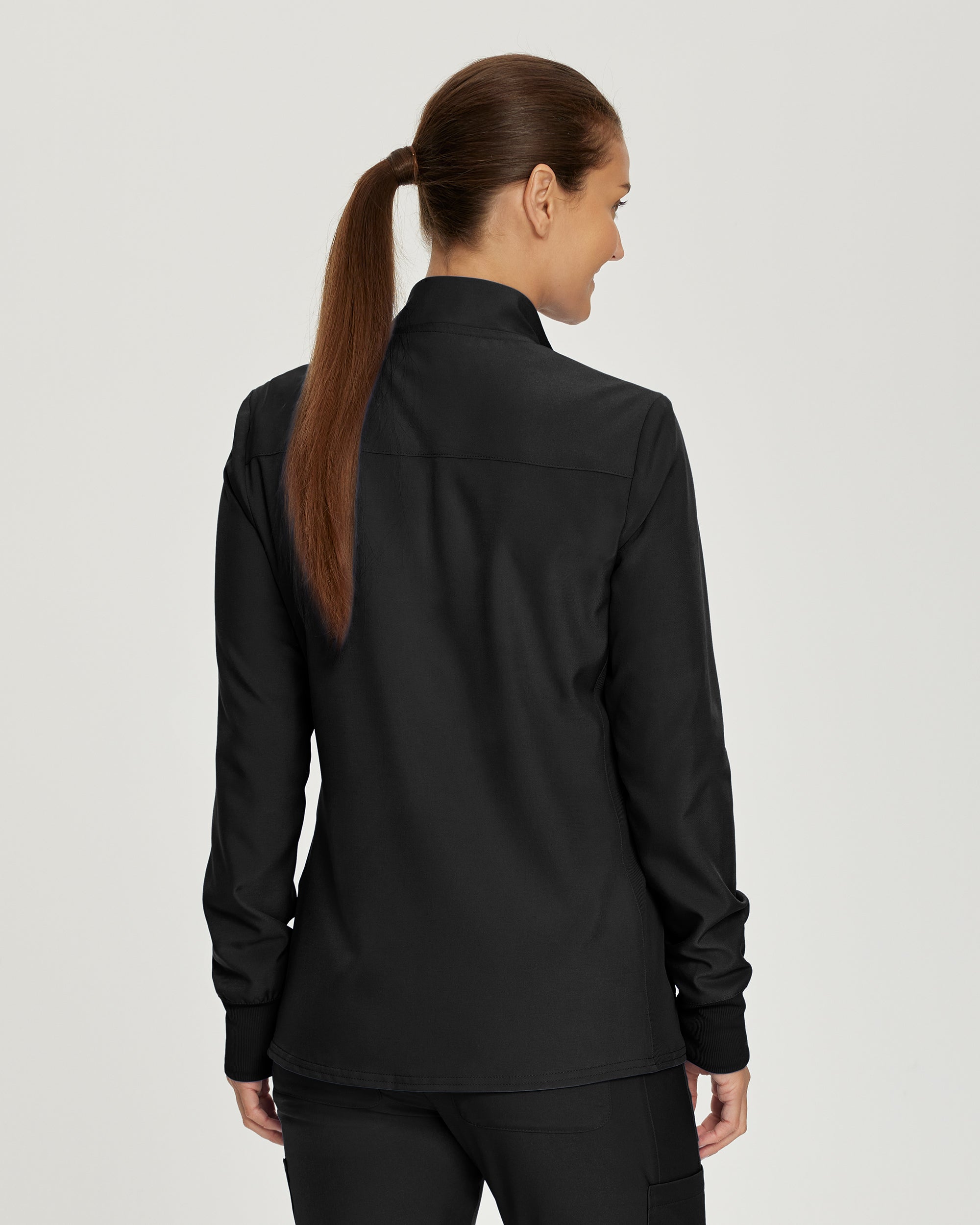 Stylish Women's Landau Forward 3-Pocket Zip-Front Scrub Jacket for Professional Layering