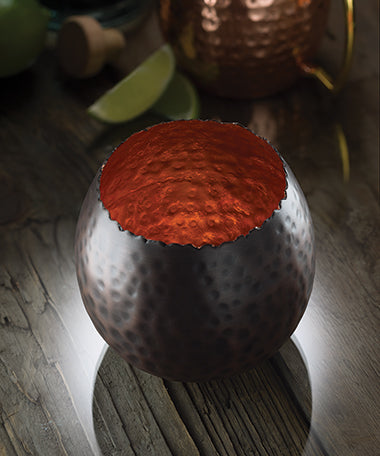 Hollowick Decorative Metal Votive Lamp in Hammered Dark Bronze Finish with Copper Leaf Accents