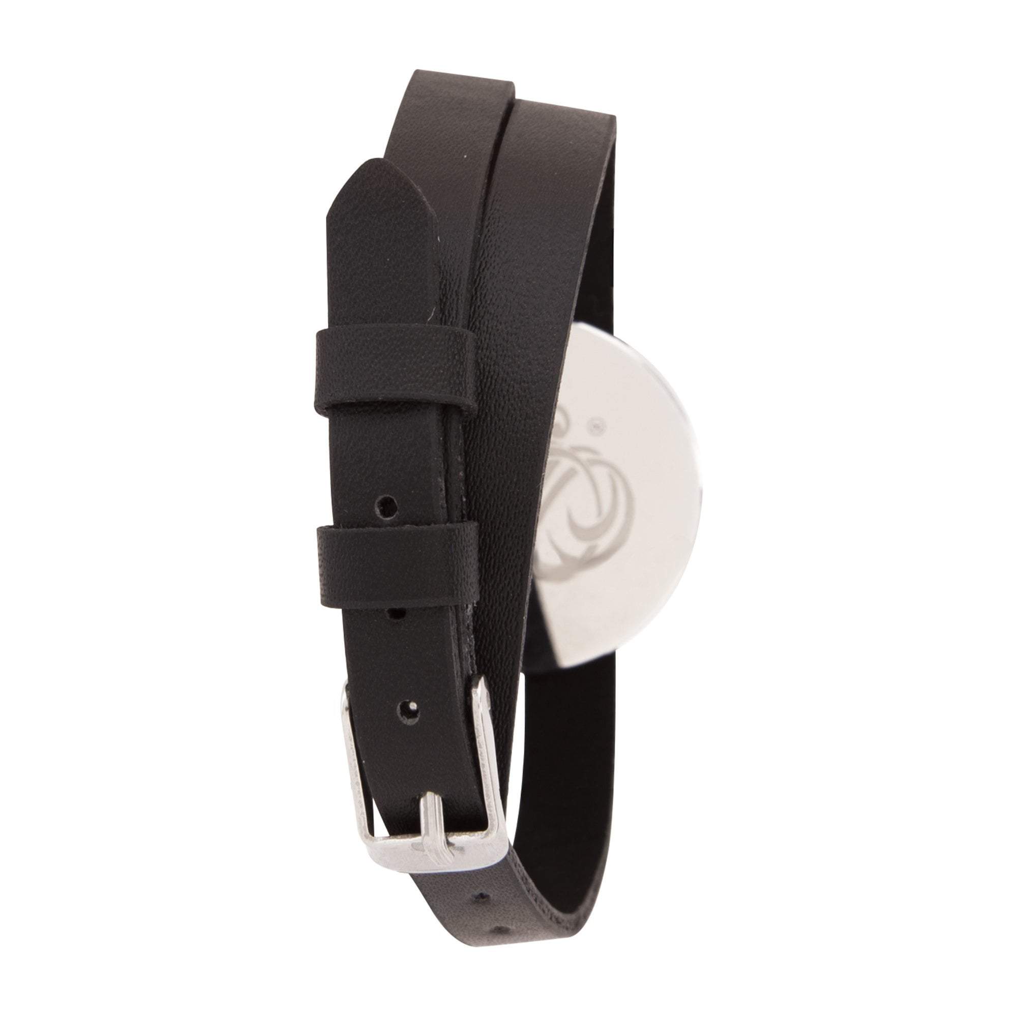 High - quality Ancient Cross Aromatherapy Stainless Steel Locket Bracelet on Black Leatherette Band