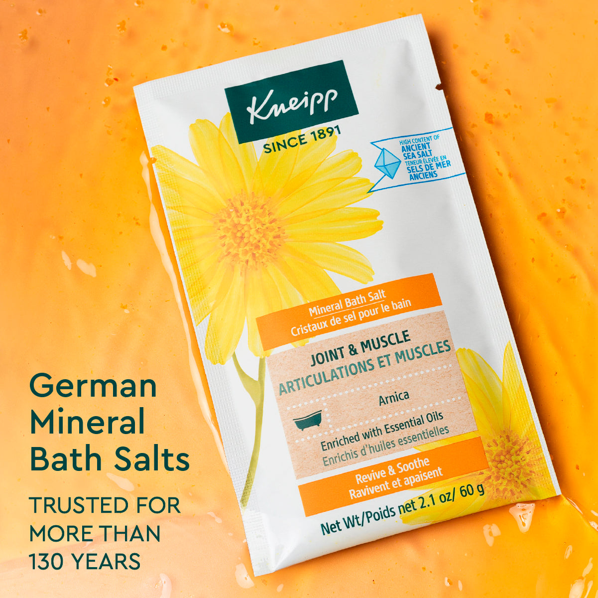 Kneipp High - Quality Mineral Bath Salt for Joint and Muscle Recovery with Arnica