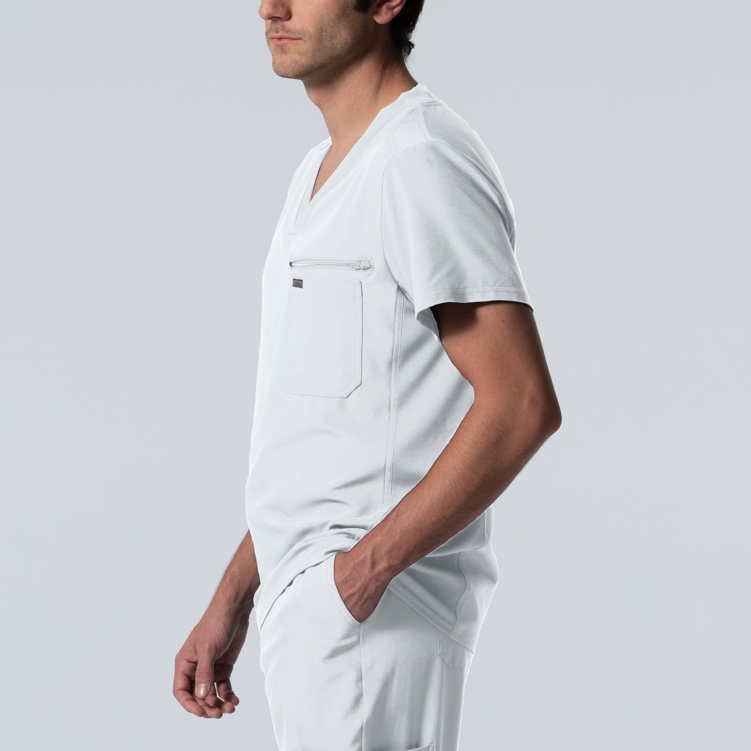 Landau Men's Forward-Fit 2-Pocket V-Neck Comfort Scrub Top