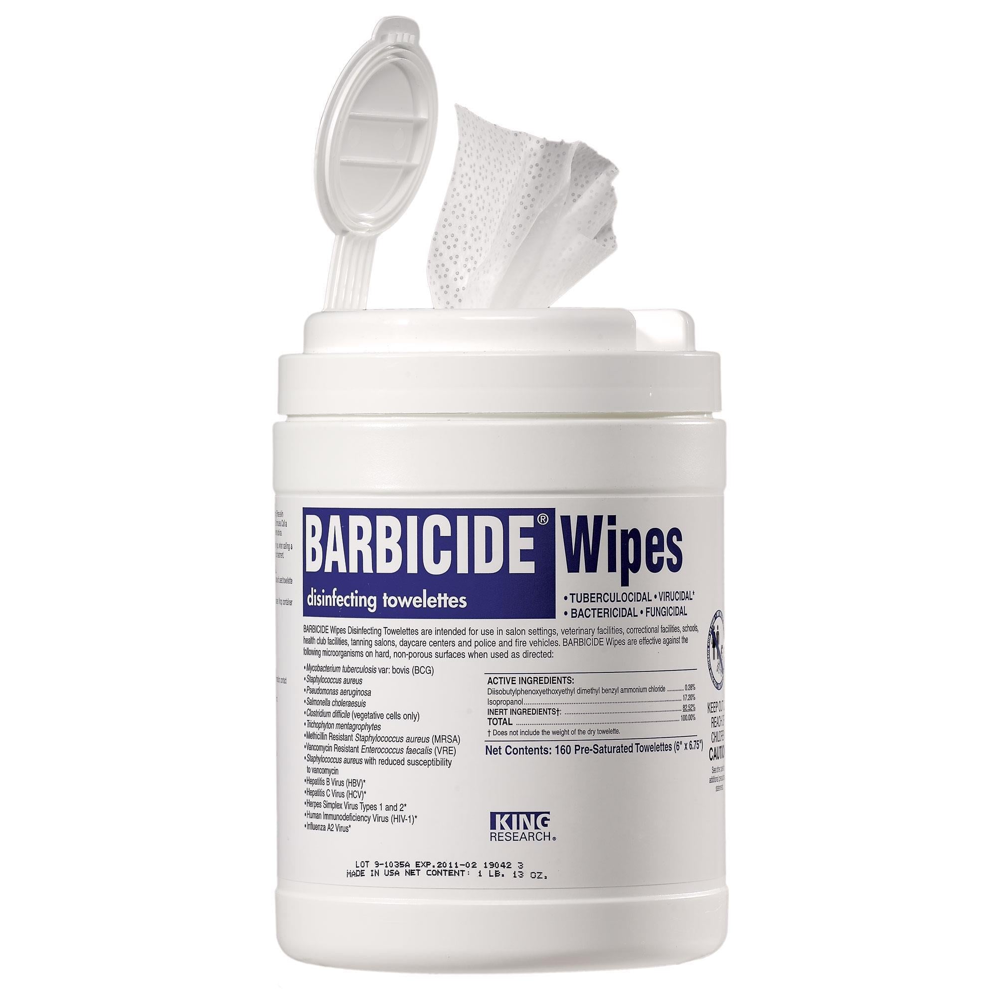 Barbicide Disinfectant Wipes - Pack of 160 for Easy Sanitizing