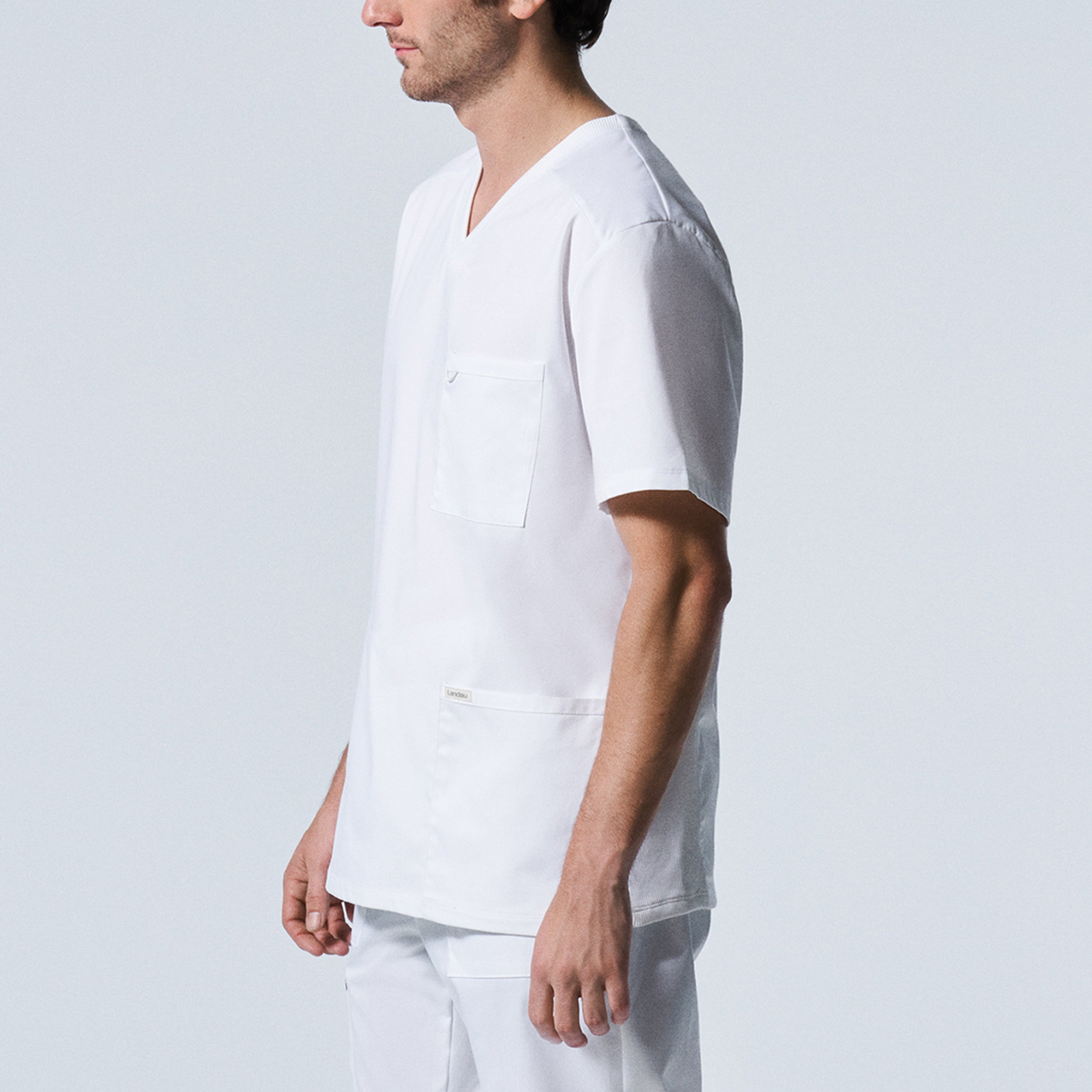 Landau ProFlex Men's V-Neck 4-Pocket Scrub Top for Daily Wear