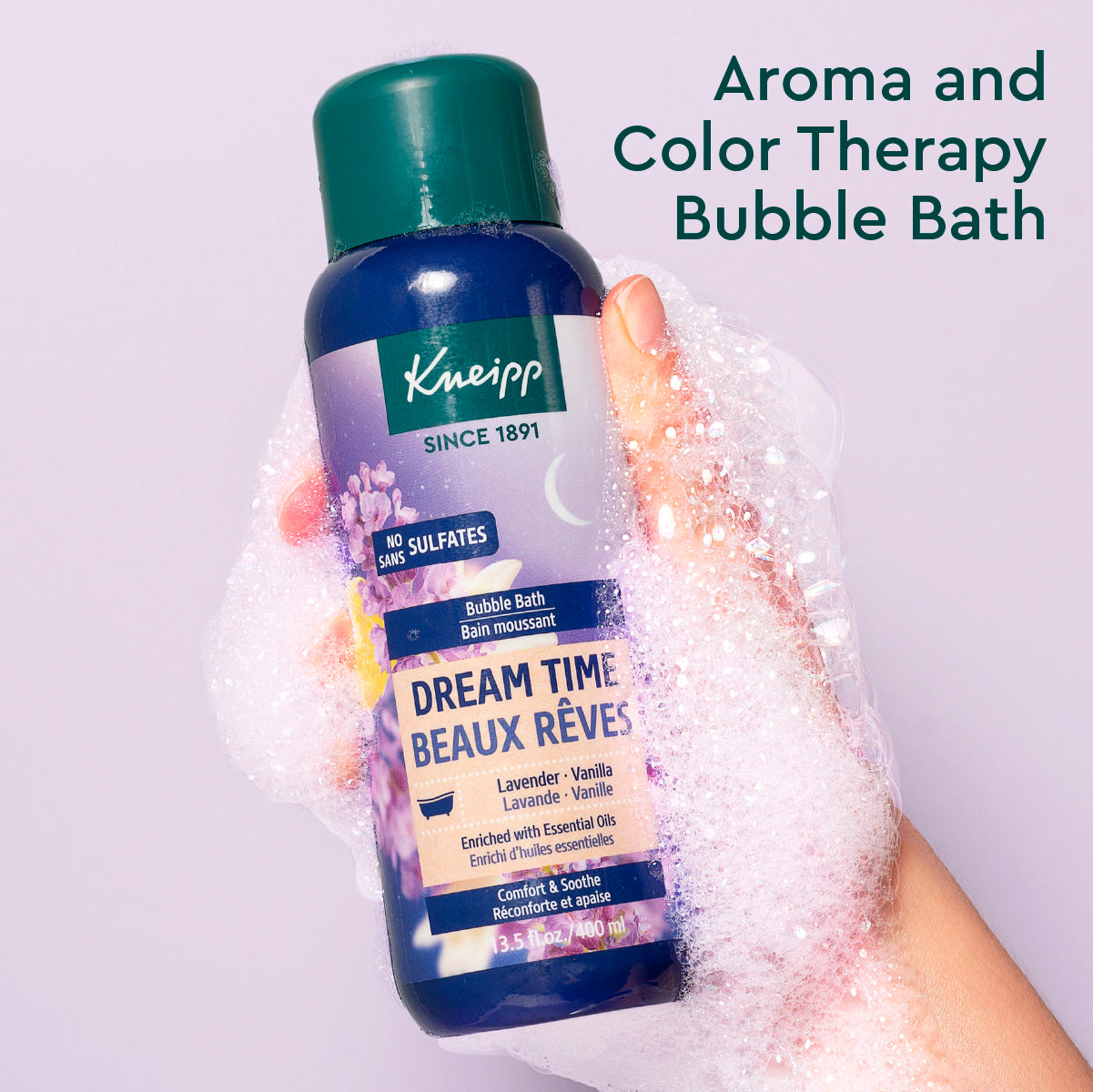 Kneipp Sulfate-Free Dream Time Lavender & Vanilla Bubble Bath Liquid, 13.5 fl oz