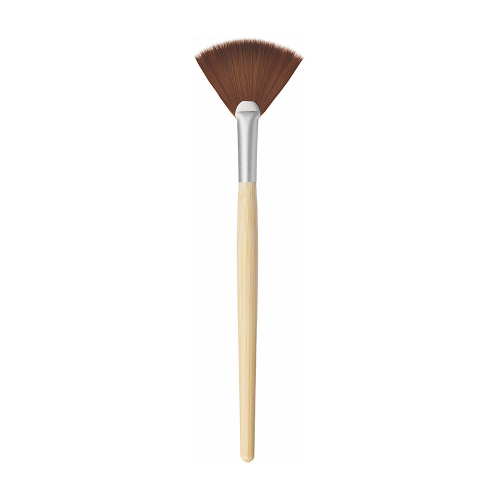 Renewable Bamboo Handheld Fan Mask Brush for Makeup and Hydrating Masks, 7 Inches Long