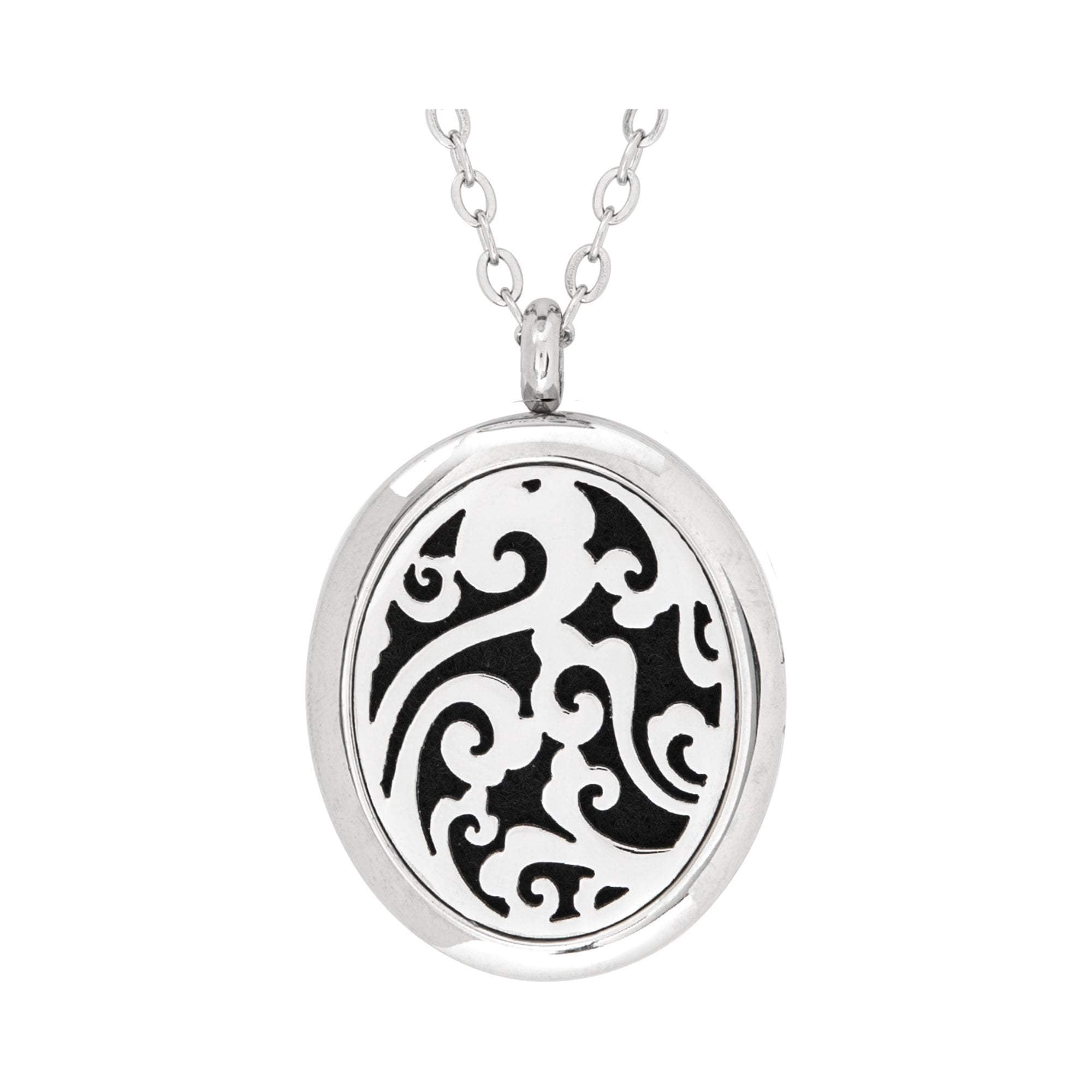 Whimsical Stainless Steel Oval Aromatherapy Pendant