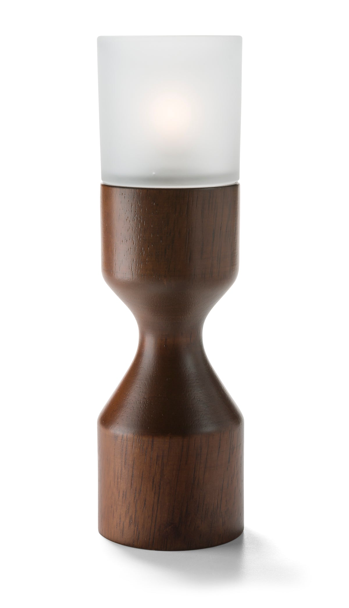 Denmark Solid Wood Hollowick Tealight Holders with Satin Crystal Nested Glass