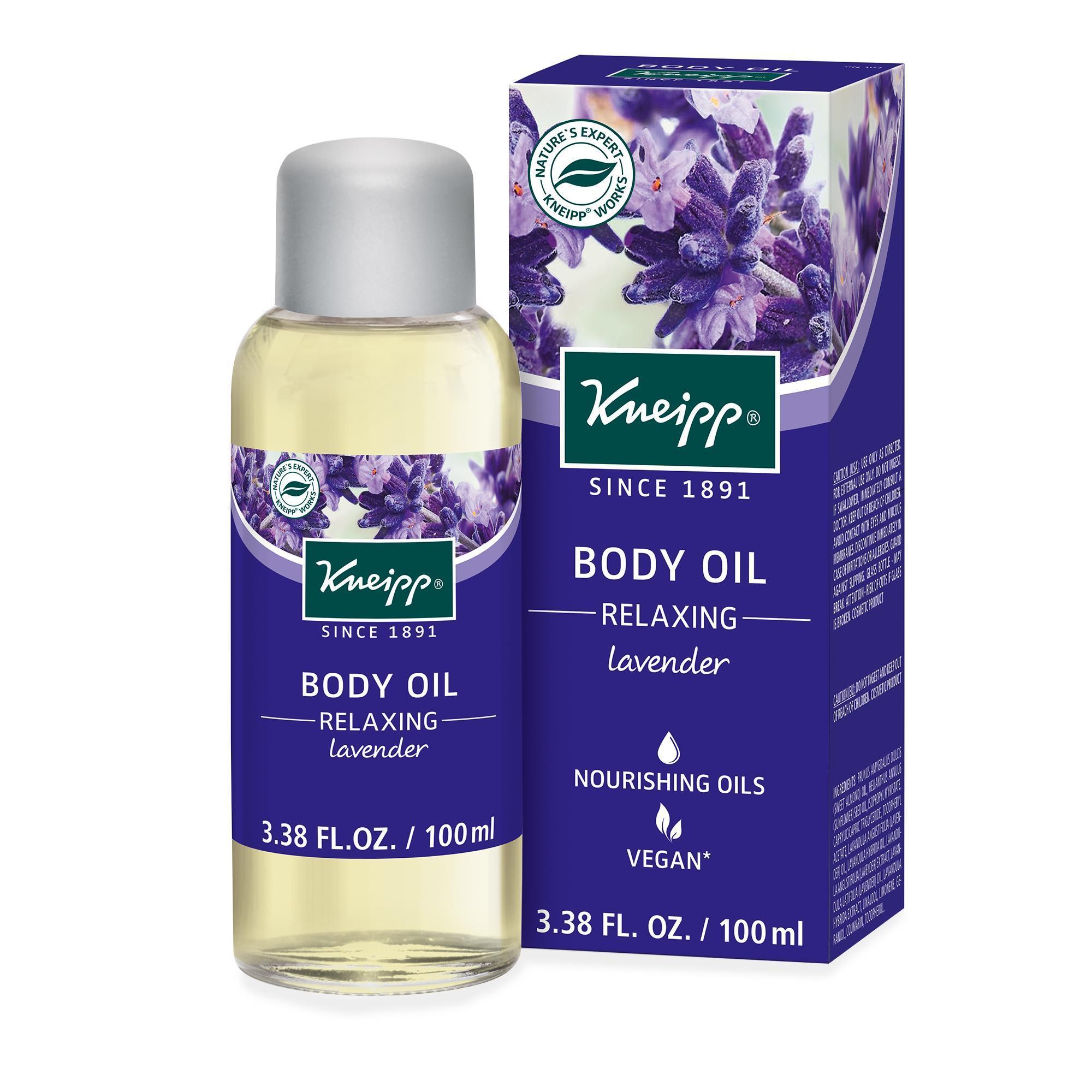Kneipp Relaxing Lavender Scented Body Oil for Skin Hydration, 3.38 fl oz