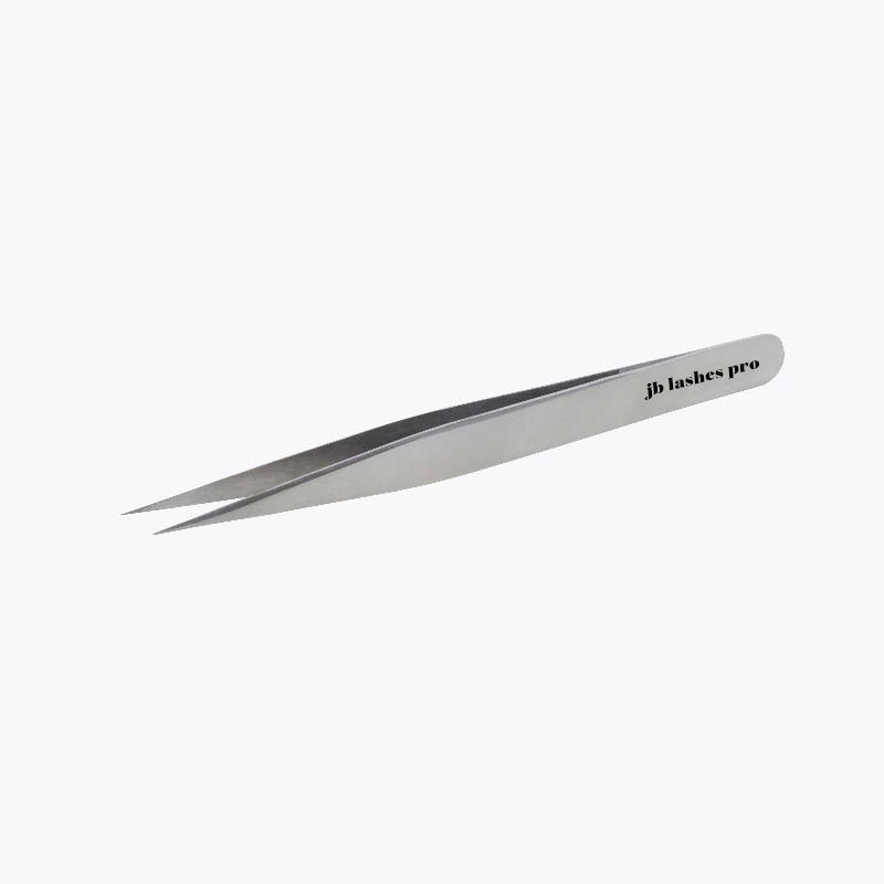 JB Brand Stainless Steel Classic Straight Professional Lash Tweezers for Precise Lash Application