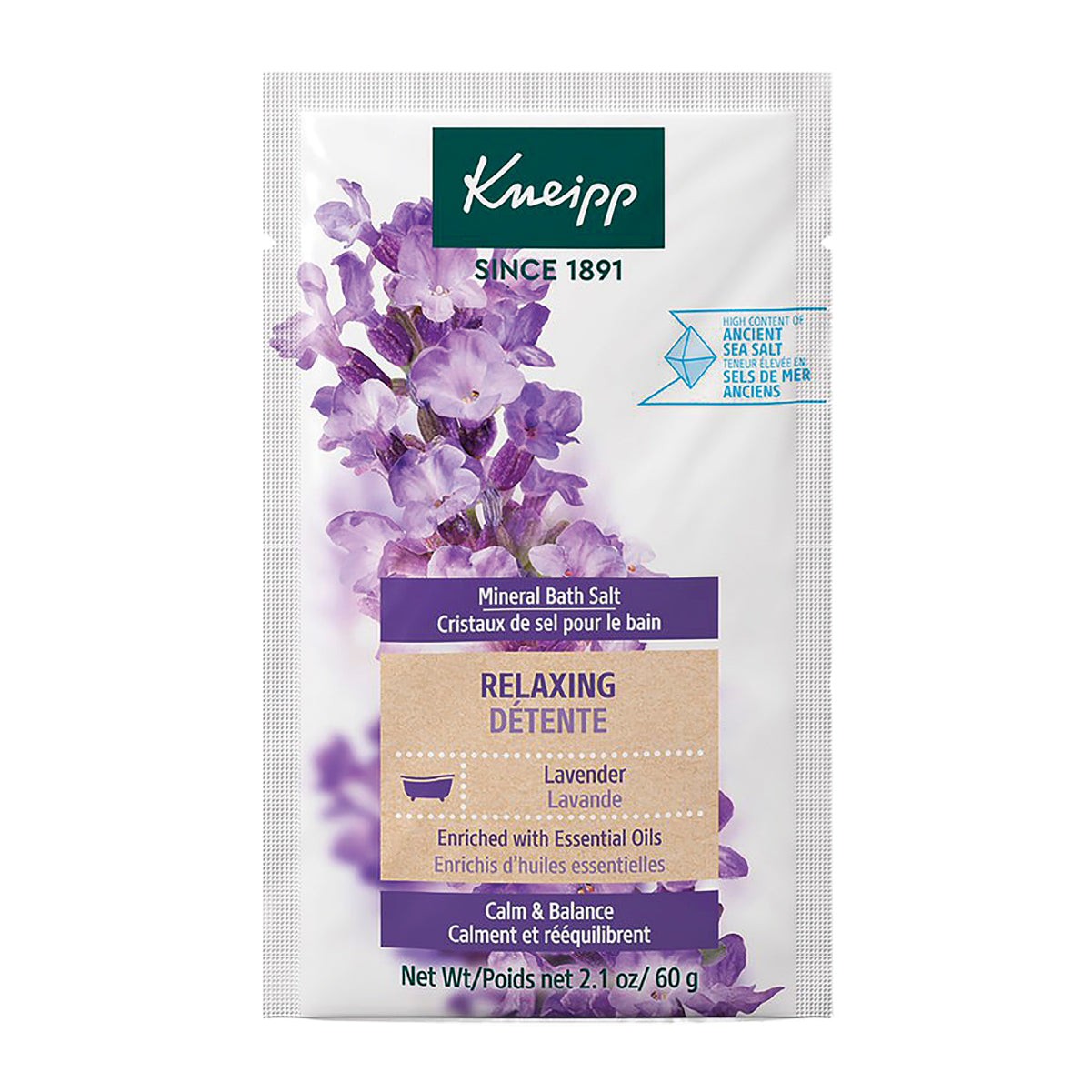 Kneipp Relaxing Lavender Scented Mineral Bath Salt for Stress Relief