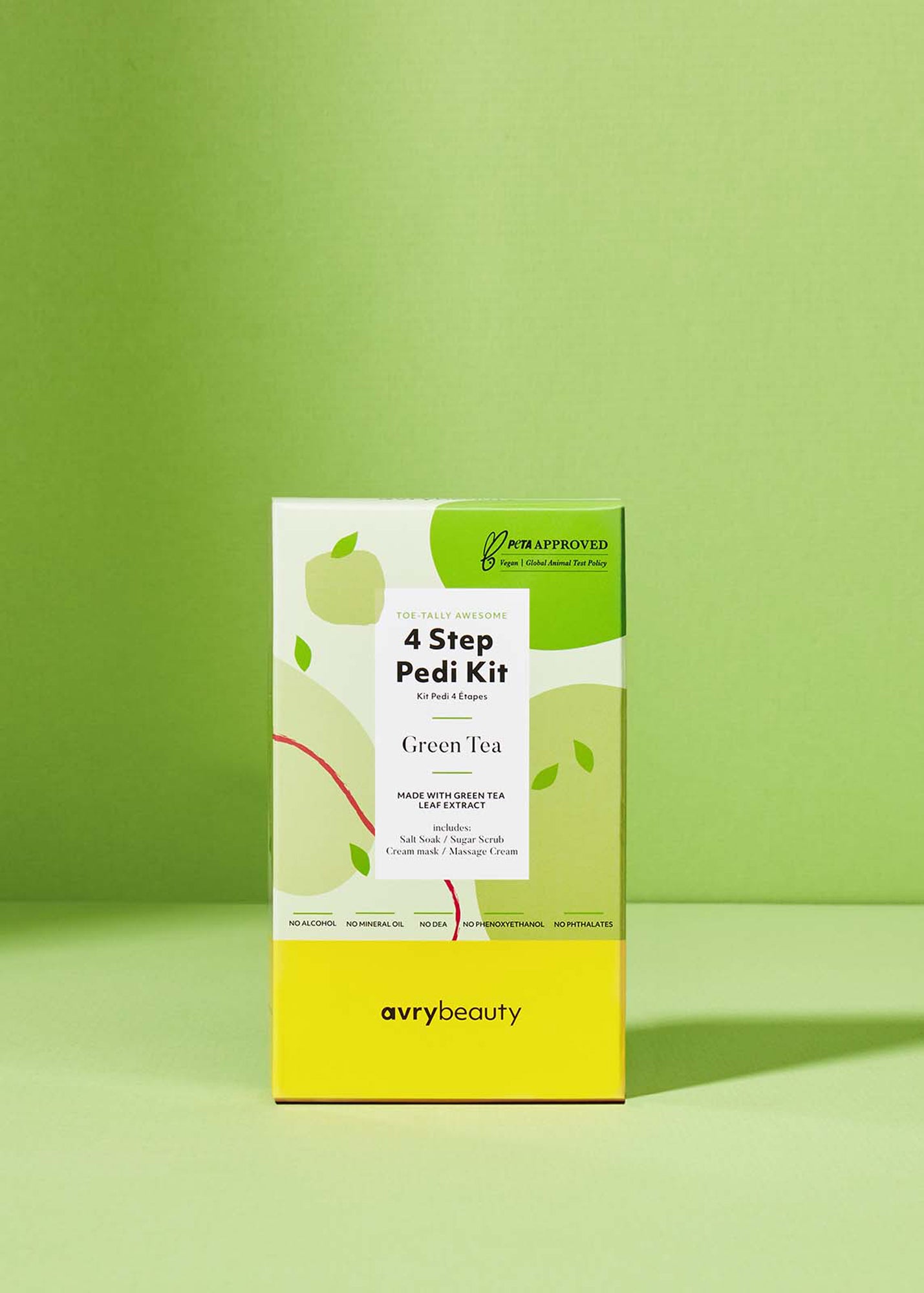 Avry Beauty Premium 4-Step Vegan Pedi Kit for Clean Spa Pedicures