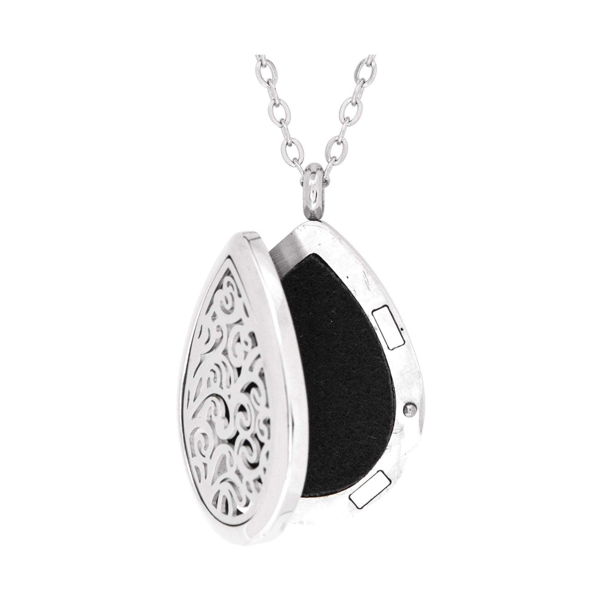 High - quality Surgical Stainless Steel Swirl Tear - Drop Aromatherapy Pendant