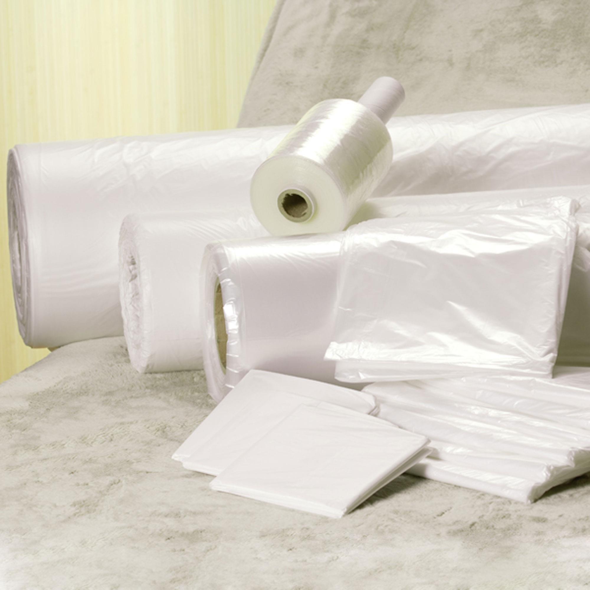 300-piece Roll of Semi-transparent Perforated Plastic Sheets for Furniture and Linen Protection