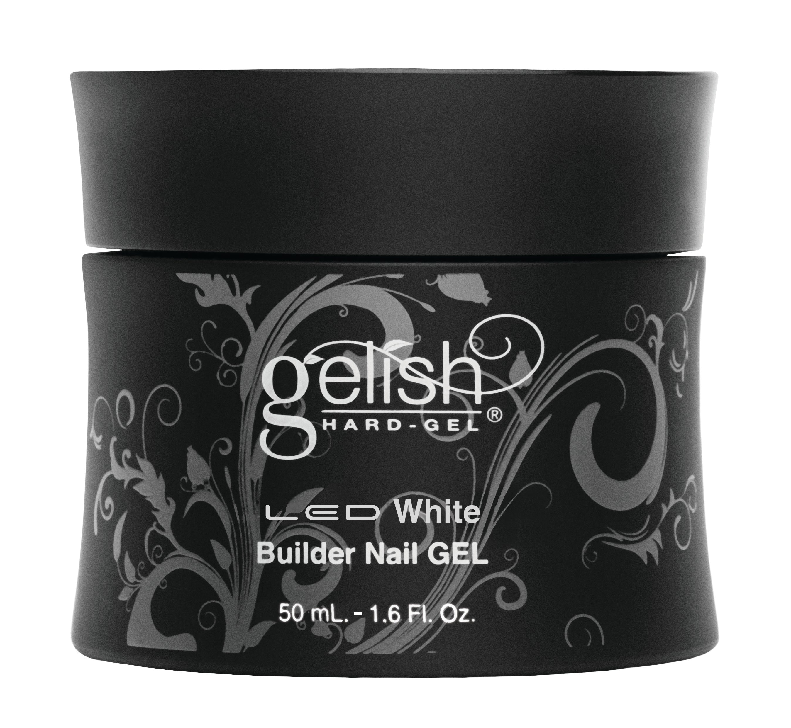 Gelish Professional Hard Gel, White Builder Gel for Natural-Looking Nails