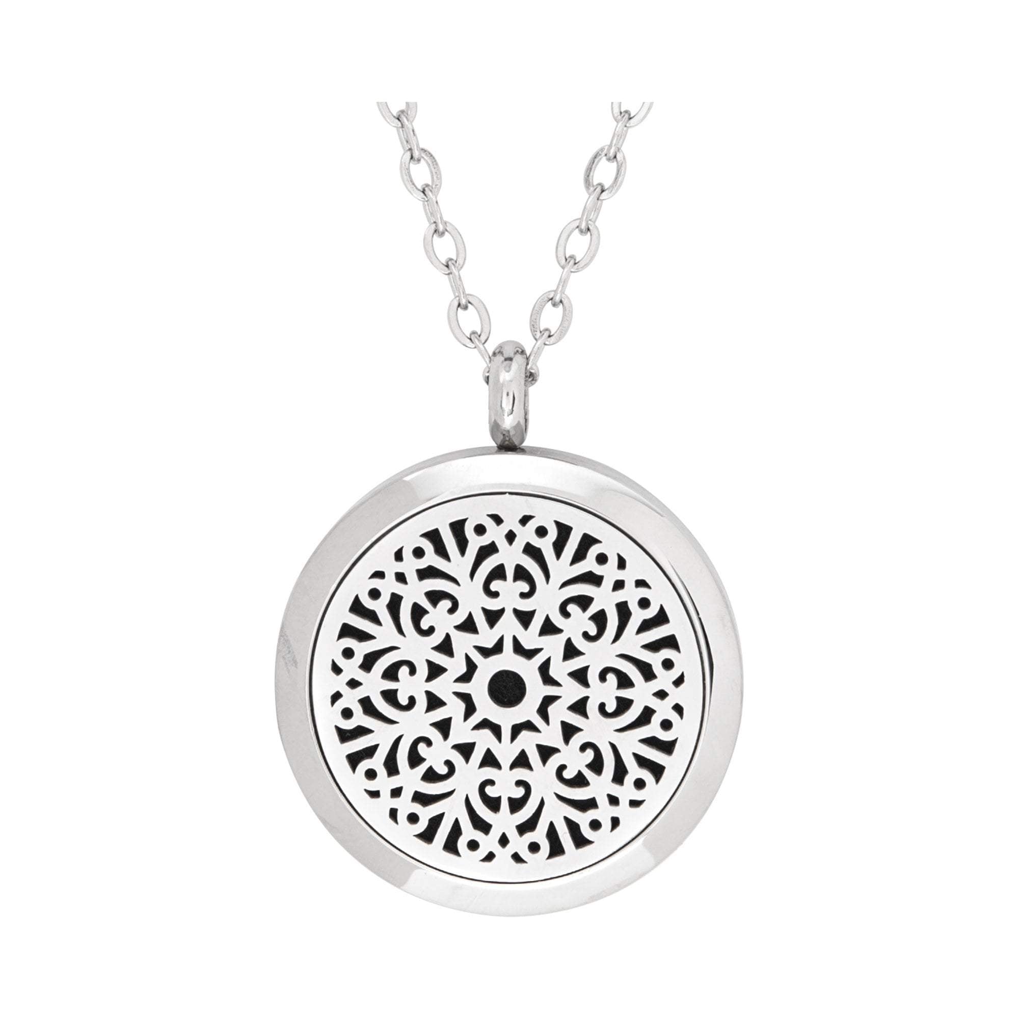 Exquisite Surgical Stainless Steel Love-themed Floral Pendant for Aromatherapy