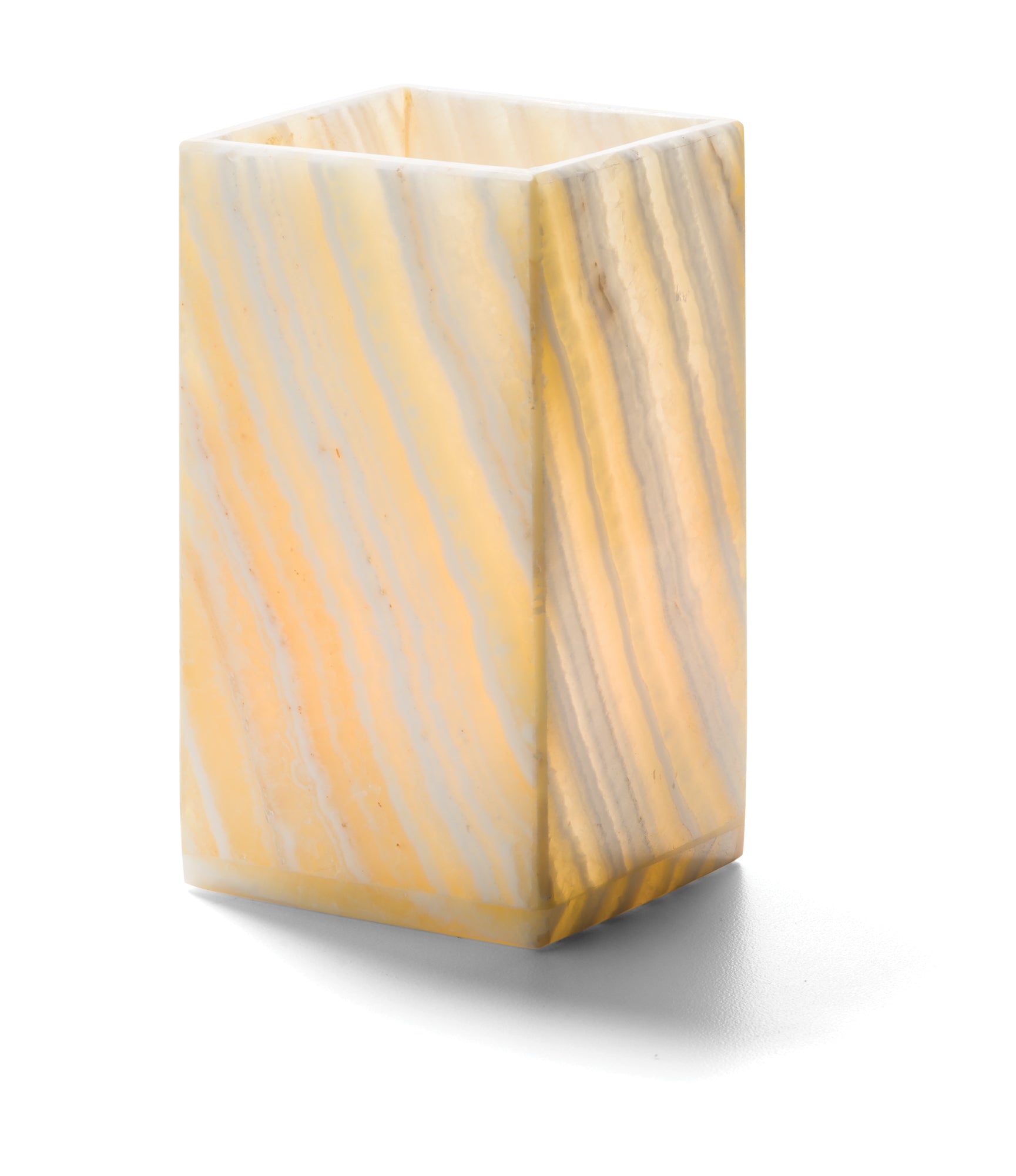 Exquisite Hollowick Luxor Square Solid Alabaster Candle Holders for Elegant Décor
