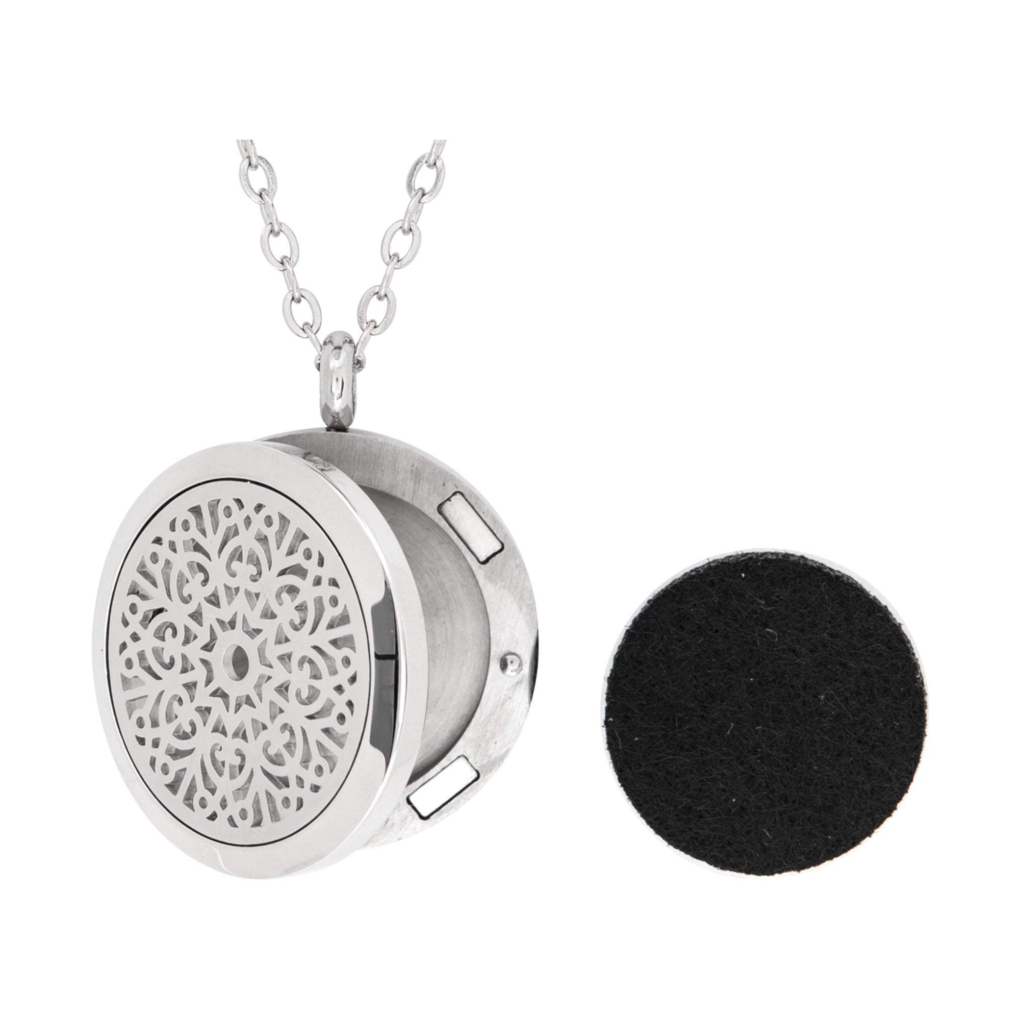 Exquisite Surgical Stainless Steel Love-themed Floral Pendant for Aromatherapy