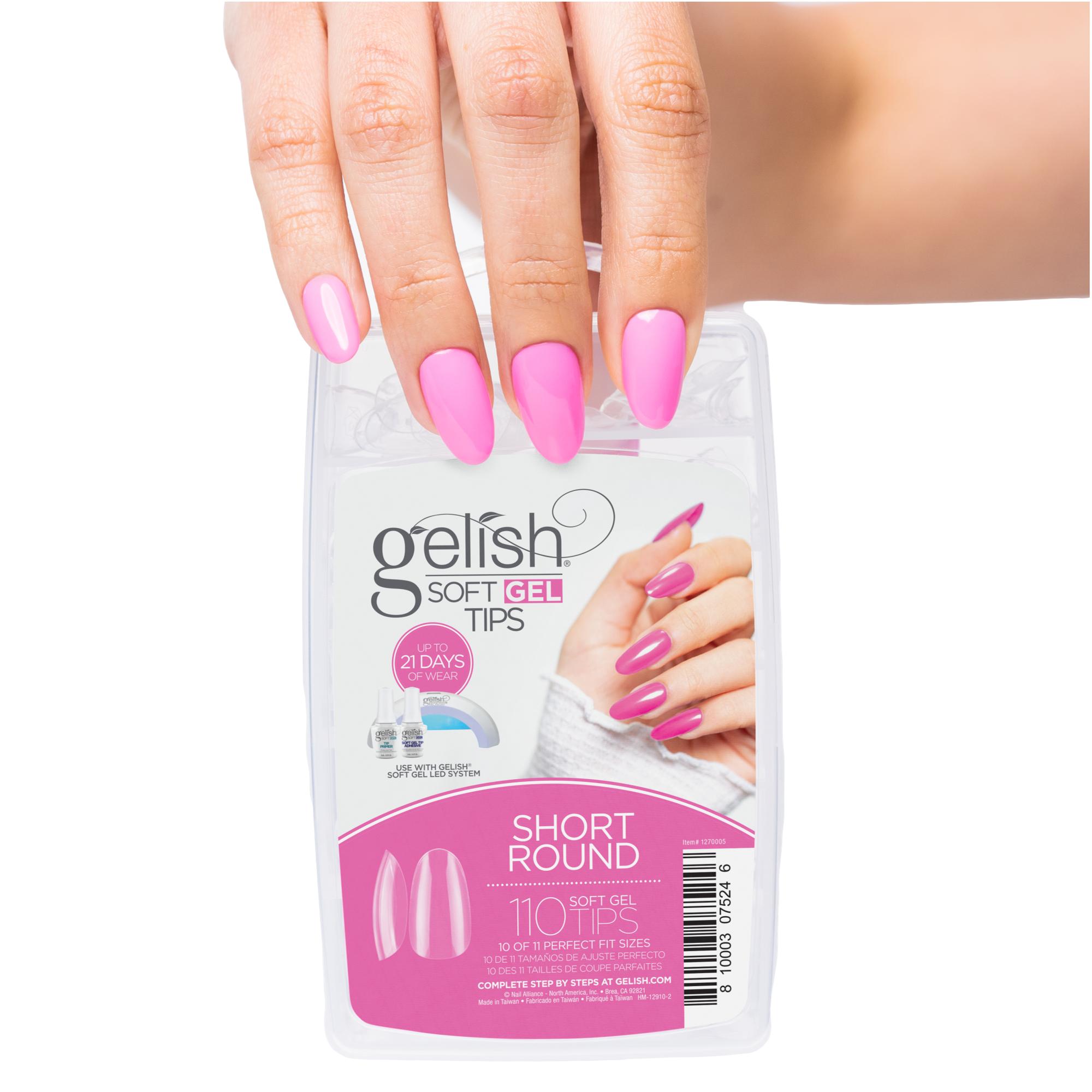 Gelish Soft Gel Nail Tips, Short Round Shape, Box of 110 Pieces