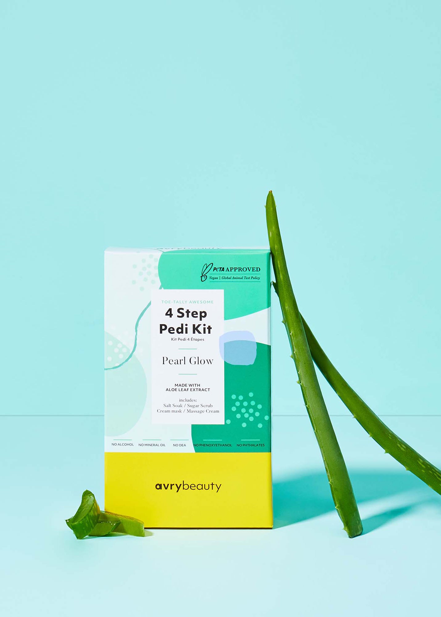 Avry Beauty Premium 4-Step Vegan Pedi Kit for Clean Spa Pedicures