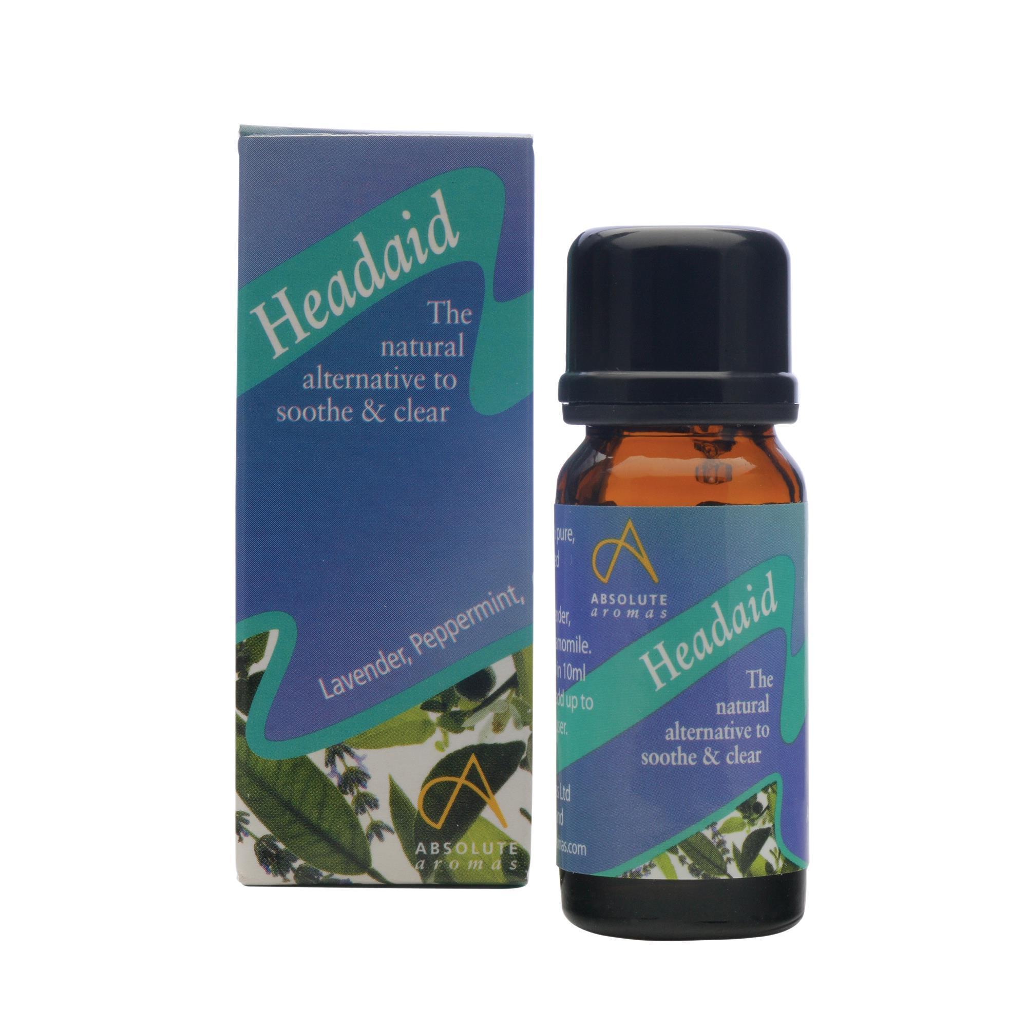 Absolute Aromas 10mL Headaid Aromatherapy Essential Oil Blend for Soothing Tired Minds
