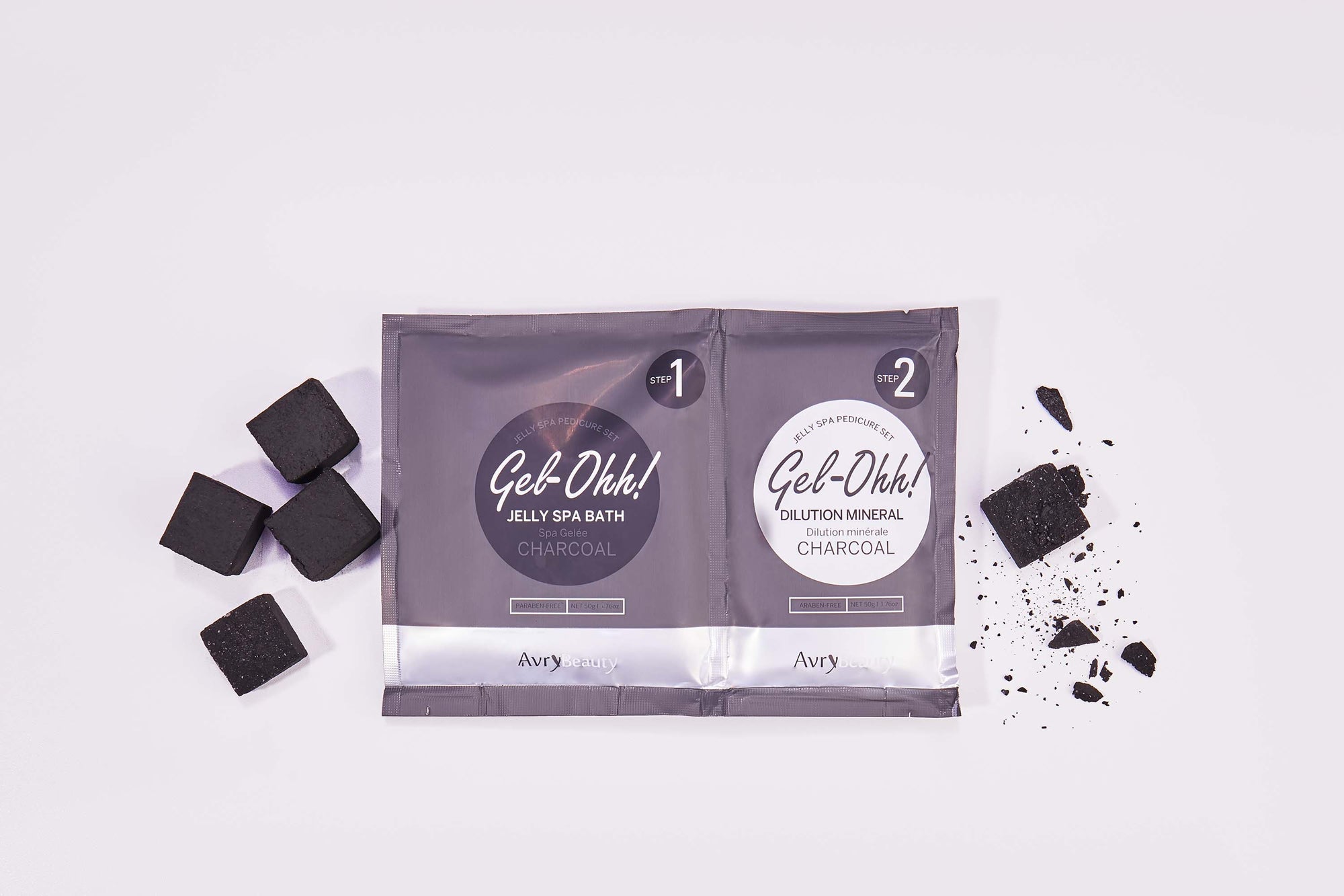 Avry Beauty Charcoal Gel-Ohh! Jelly Spa Pedicure Bath Kit for Relaxing Foot Soak