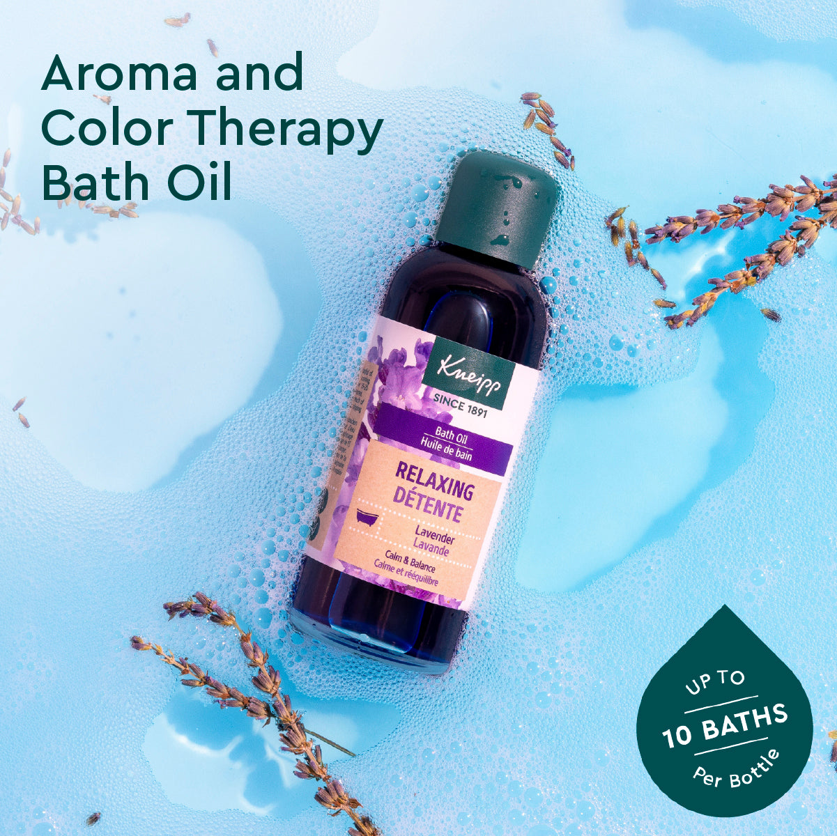 Kneipp Relaxing Lavender Scented Bath Oil for a Soothing Bath Experience