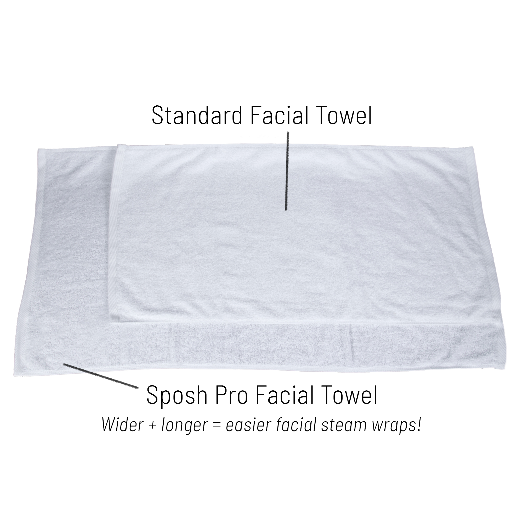 Sposh High - Quality Professional White Facial Towel with 400 GSM and Dimensions of 20 Inches Wide by 40 Inches Long