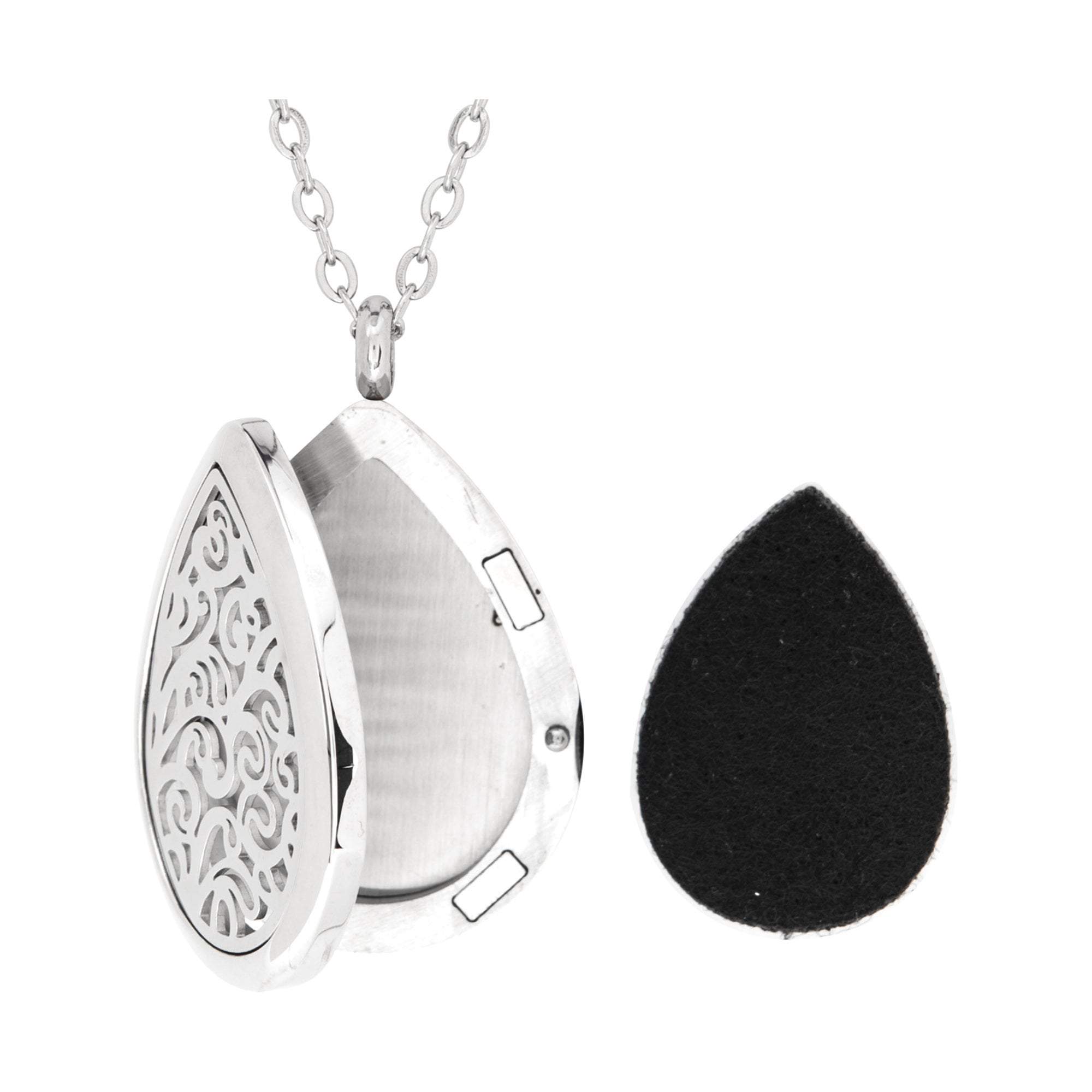 High - quality Surgical Stainless Steel Swirl Tear - Drop Aromatherapy Pendant
