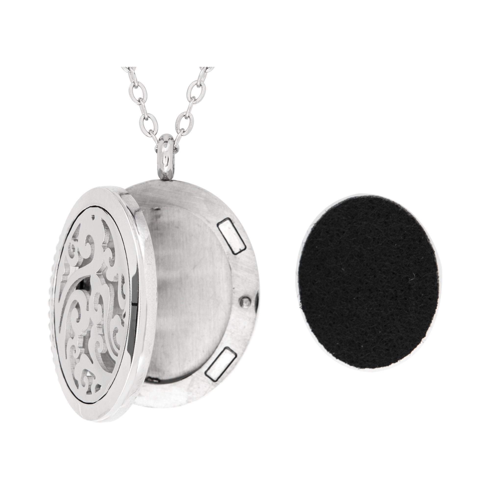 Whimsical Stainless Steel Oval Aromatherapy Pendant