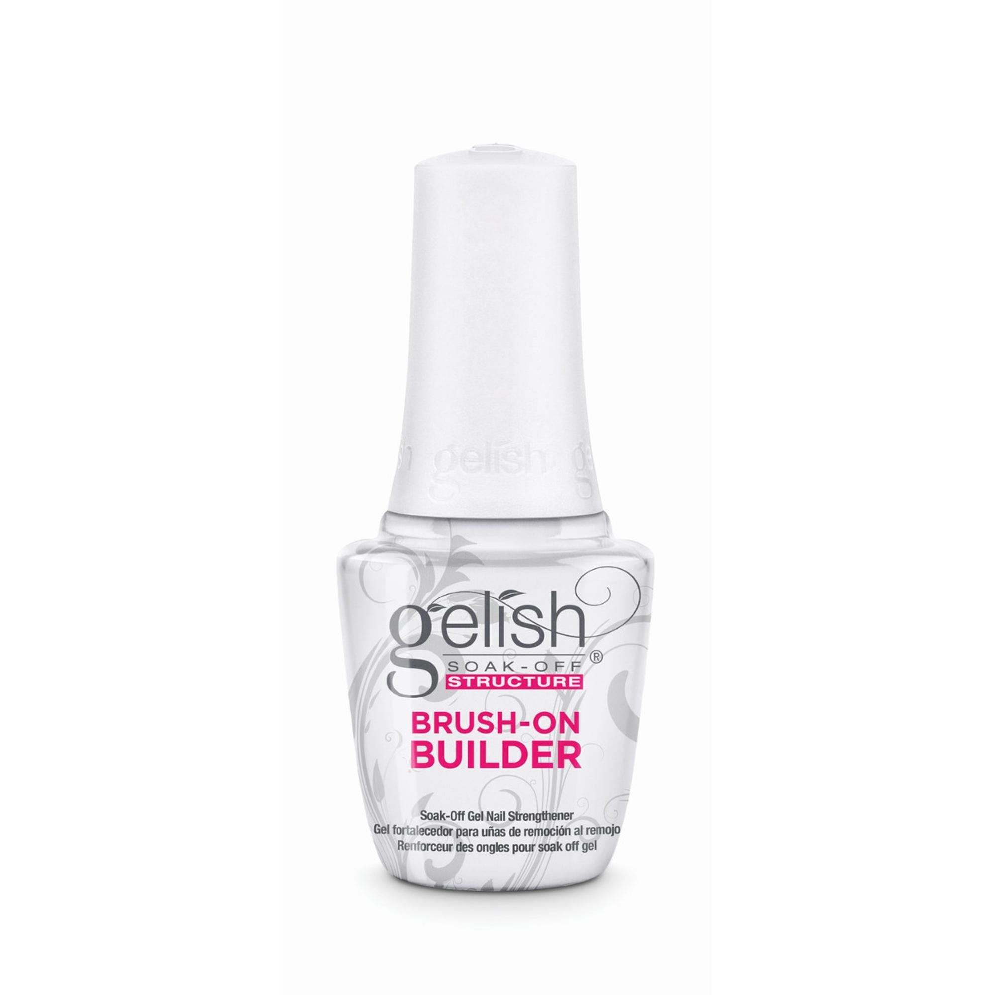 Gelish Clear Brush-On Nail Builder Gel, 0.5 Fluid Ounce for Long and Strong Nails