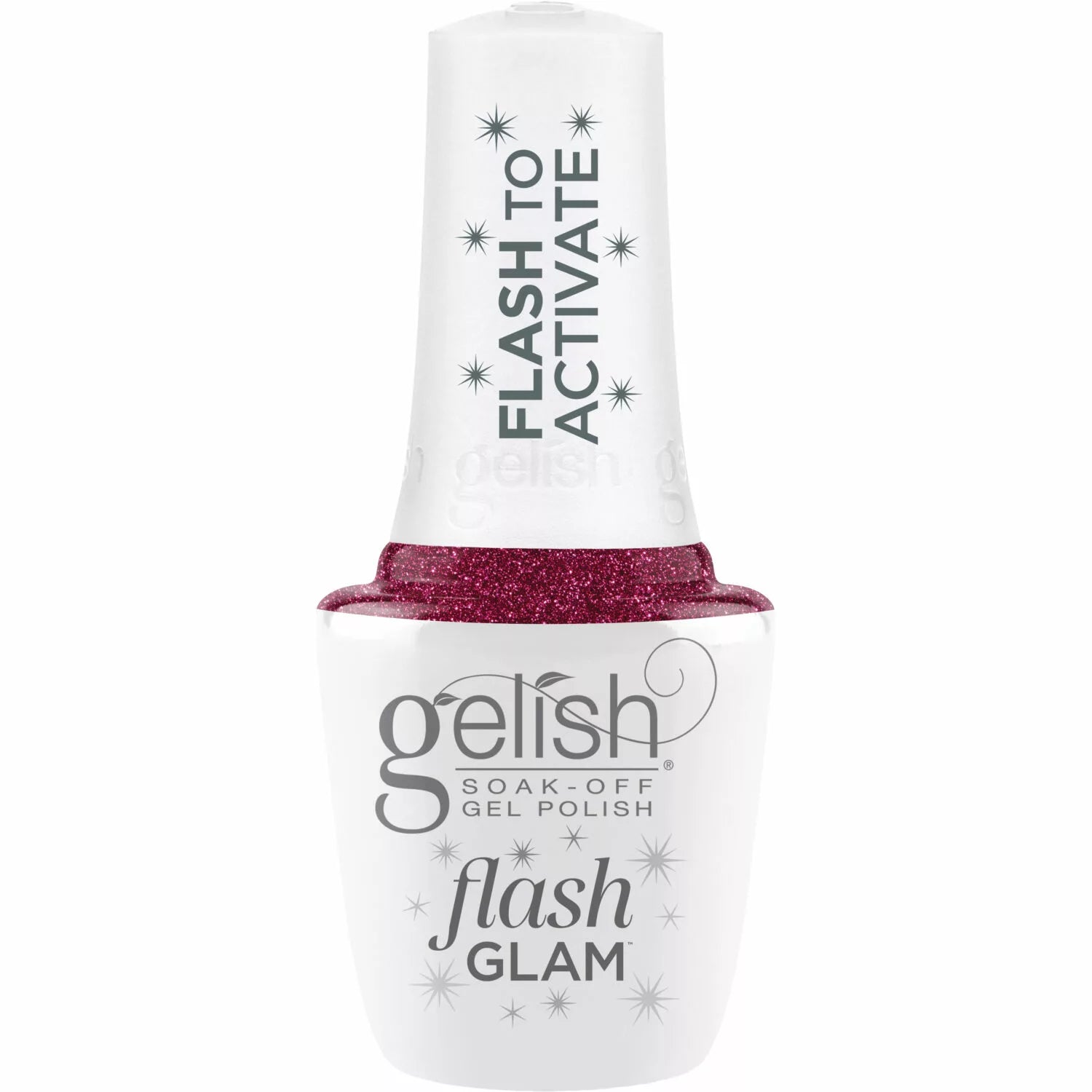 Gelish Flash Glam Gel Polish - Mesmerized By You, 0.5 fl oz of Sparkling Raspberry Glitter