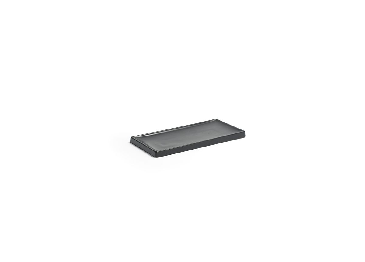 Black FOH Stoneware Serving Tray, Measuring 8.5 x 4 Inches, Pack of 12