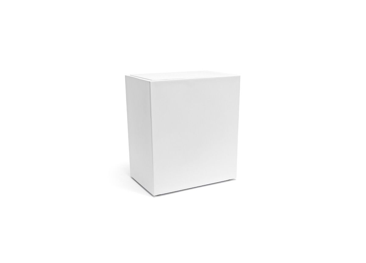 Snow-colored 7-qt FOH New York Waste Bins with Lids, 2-pack